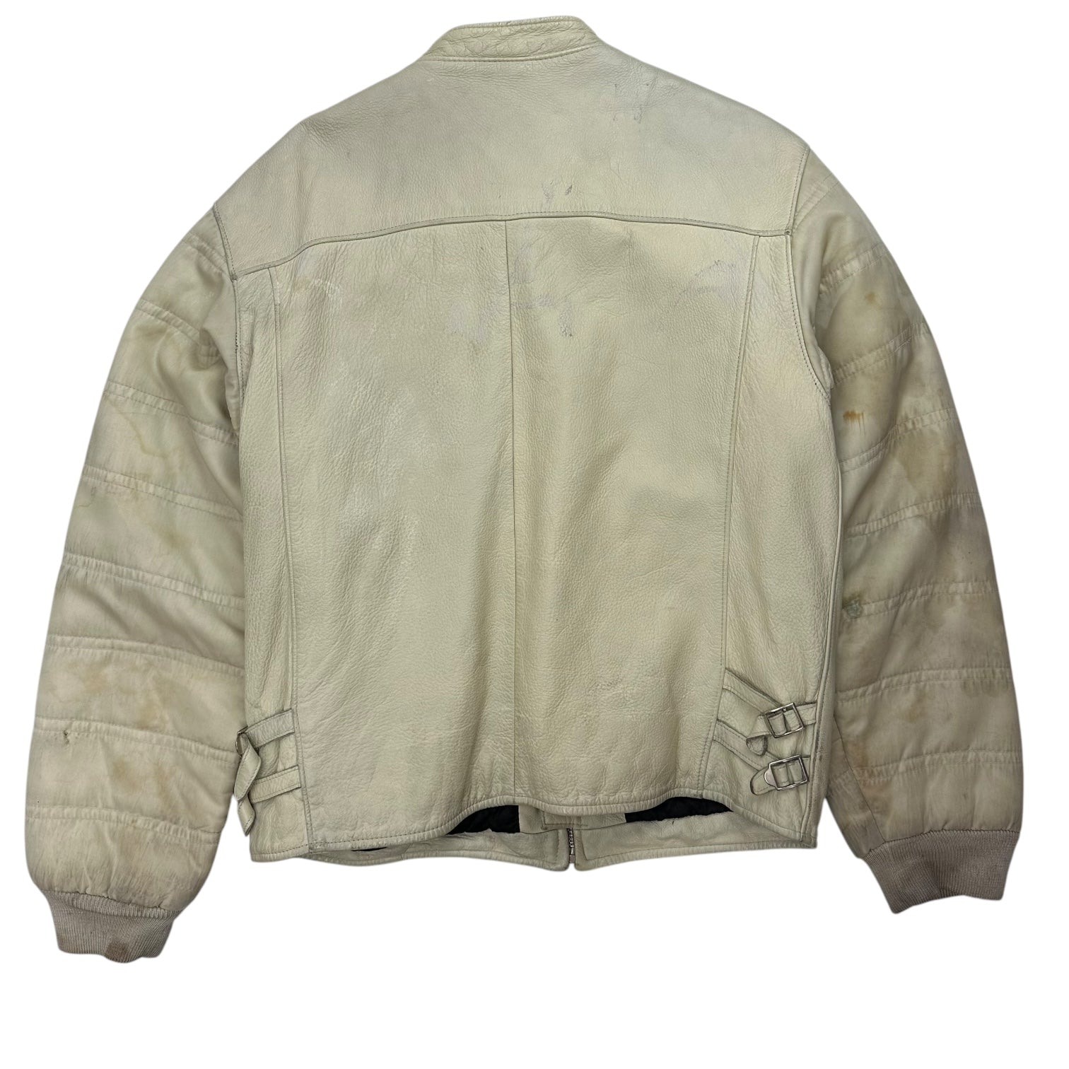 Vintage Diesel Leather Racer Jacket Cream