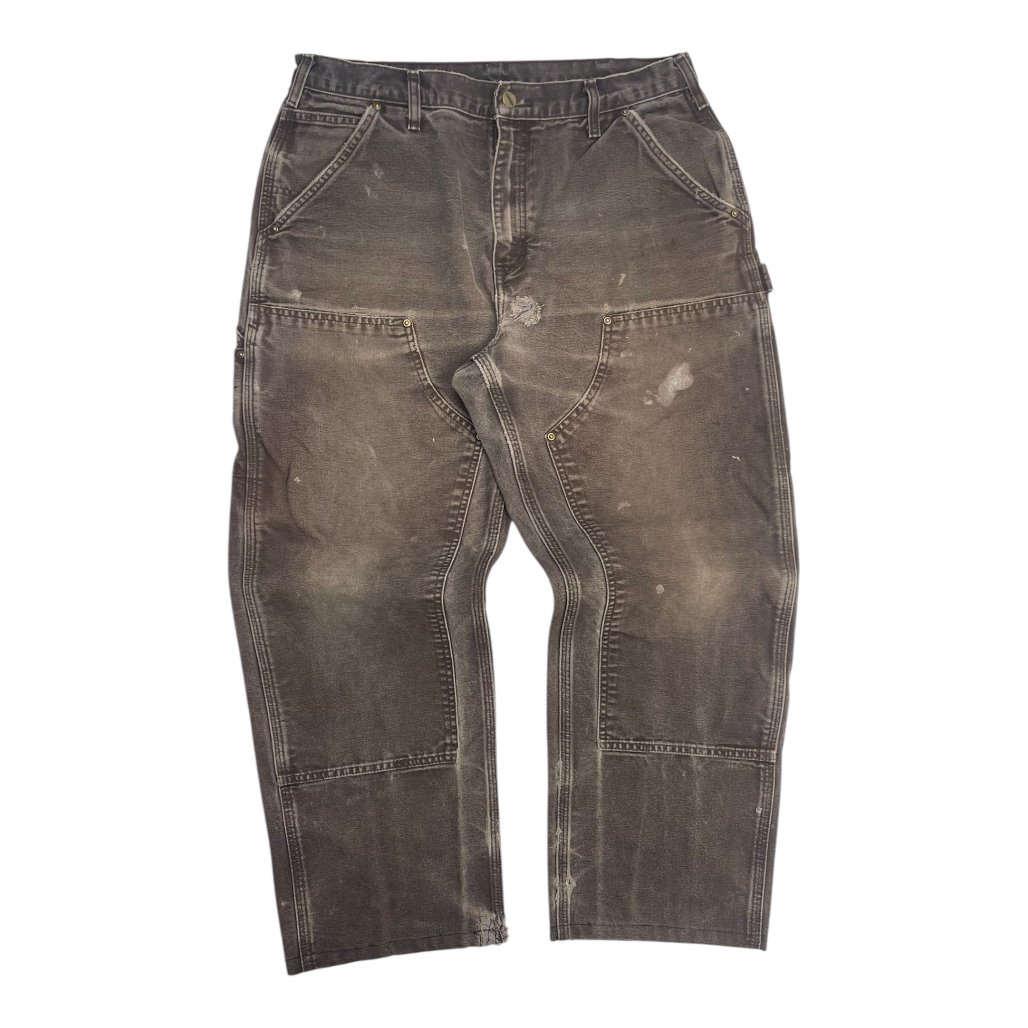Vintage Carhartt Double Knee Carpenter Pants Faded Brown