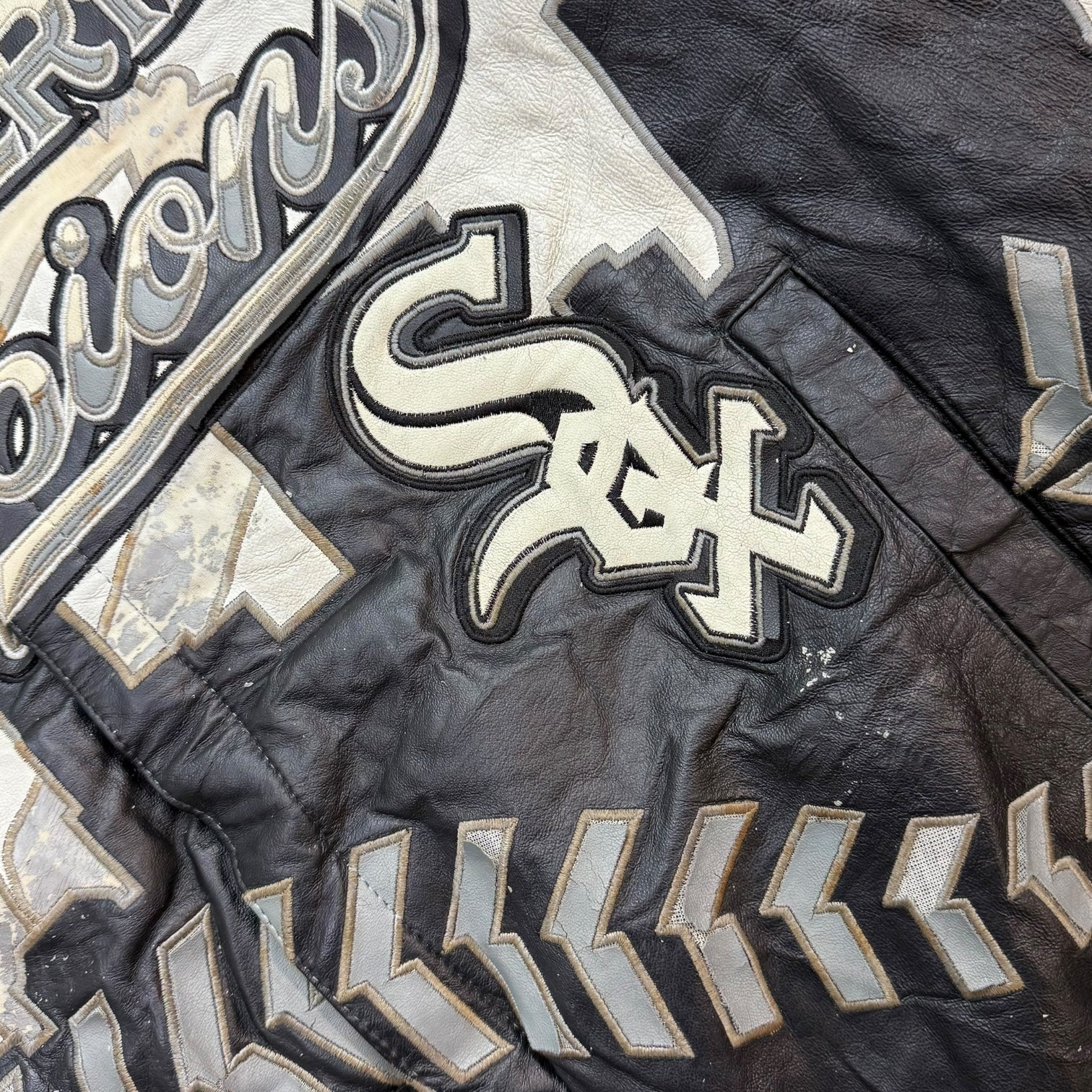 2005 Jeff Hamilton Chicago White Sox World Series Champions Leather Jacket White/Black