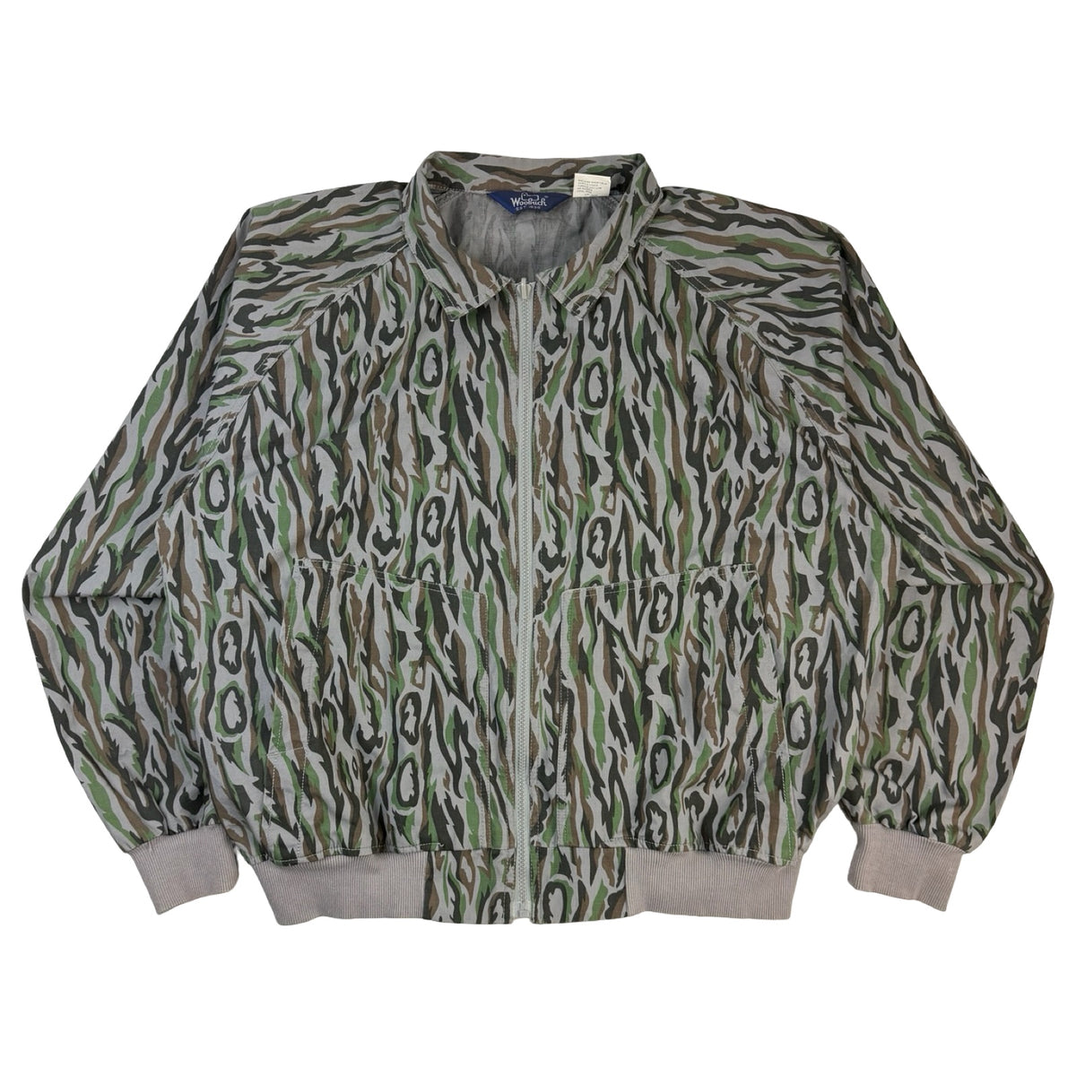 Vintage Woolrich Shadow Bark Camo Bomber Jacket Grey