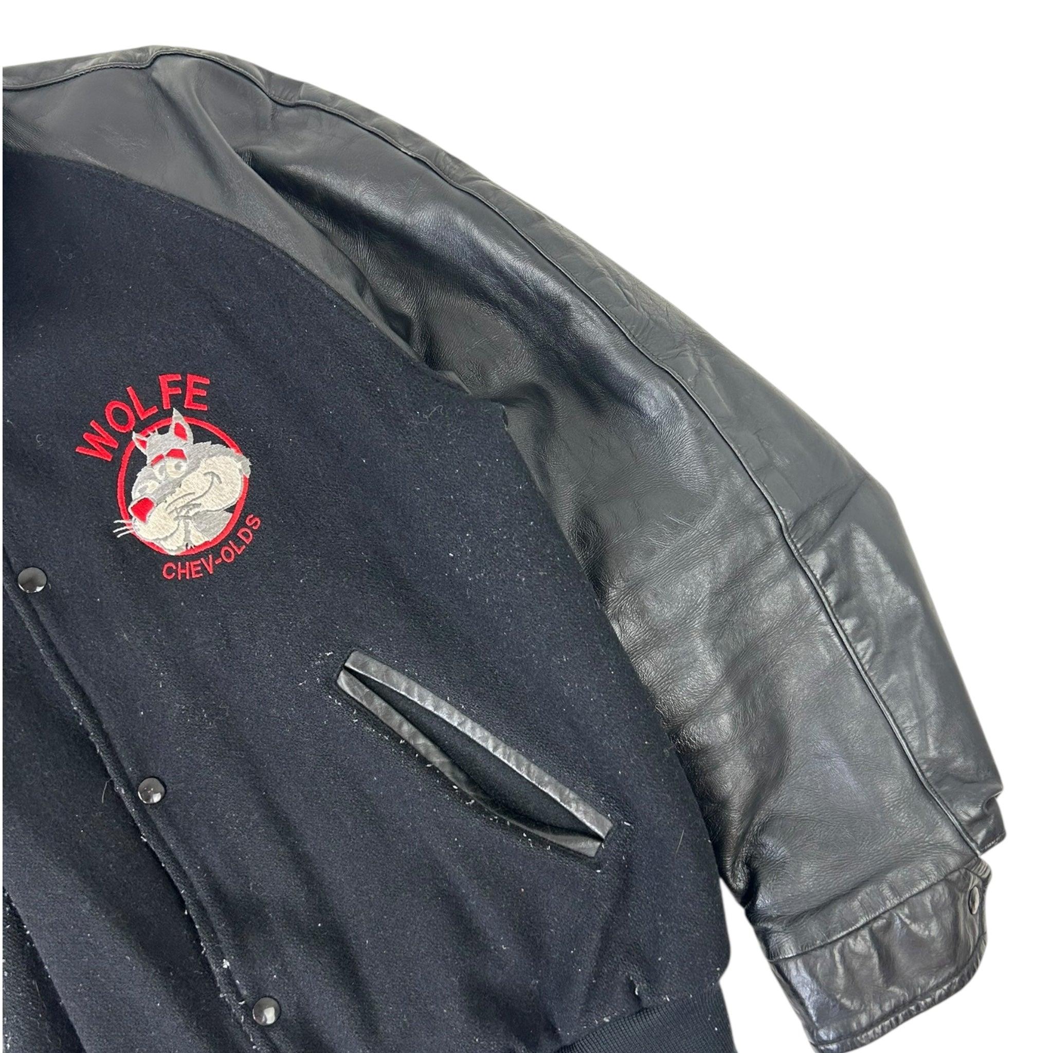 Vintage Wolfe Letterman Jacket Black