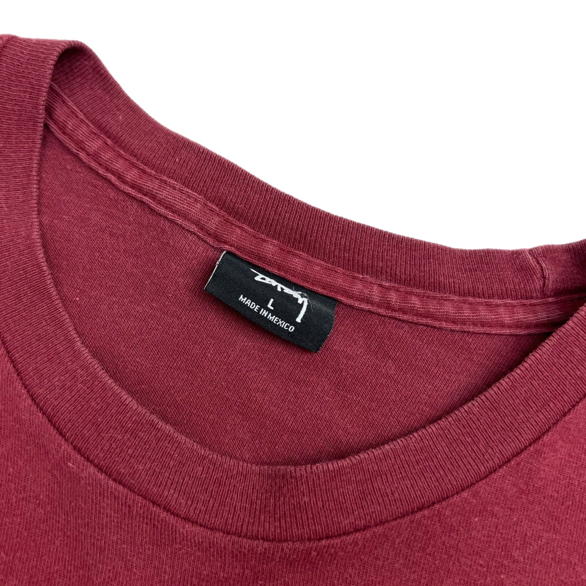 Stussy Script Logo Longsleeve Tee Burgandy