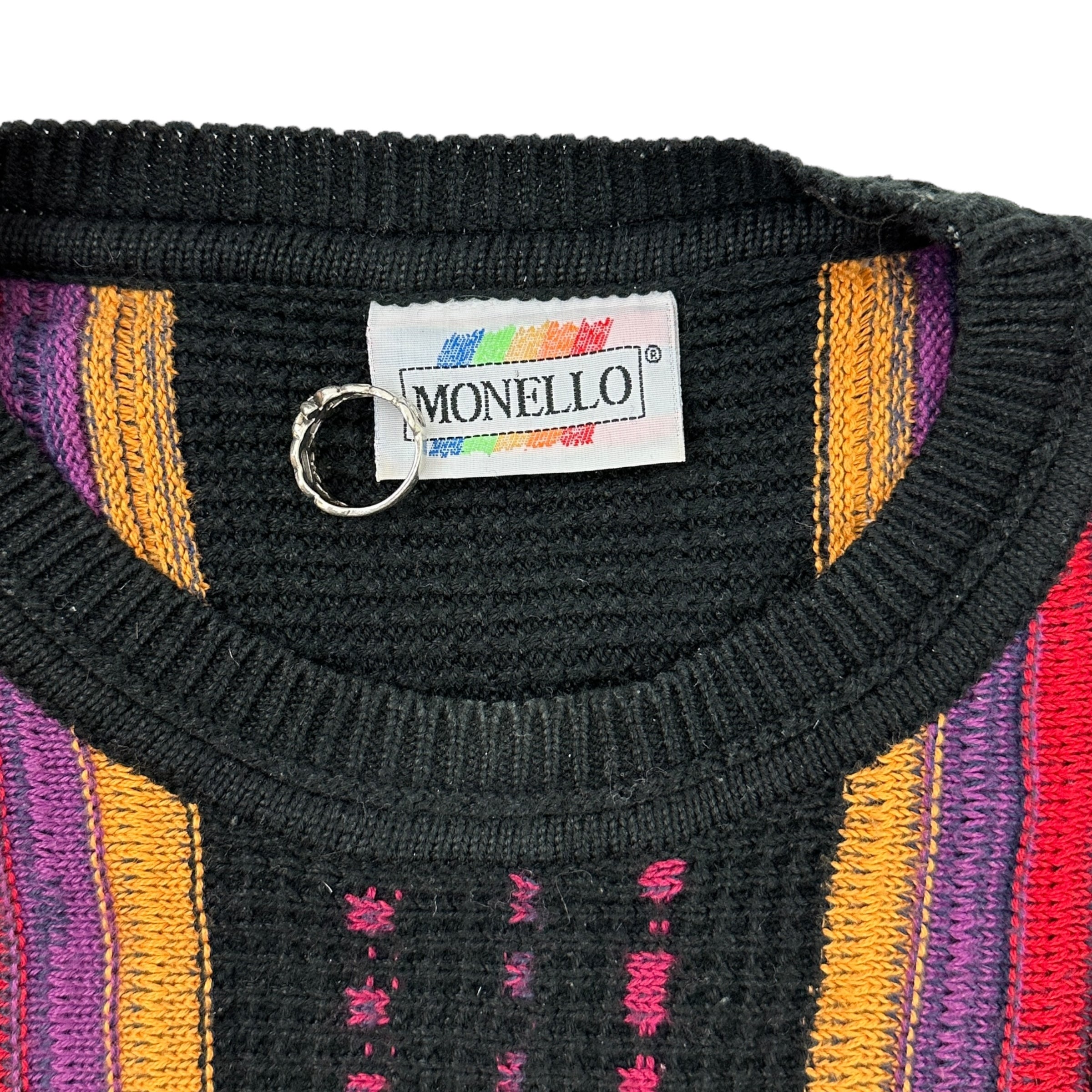 Vintage Monello Patterend Knit Black/Orange