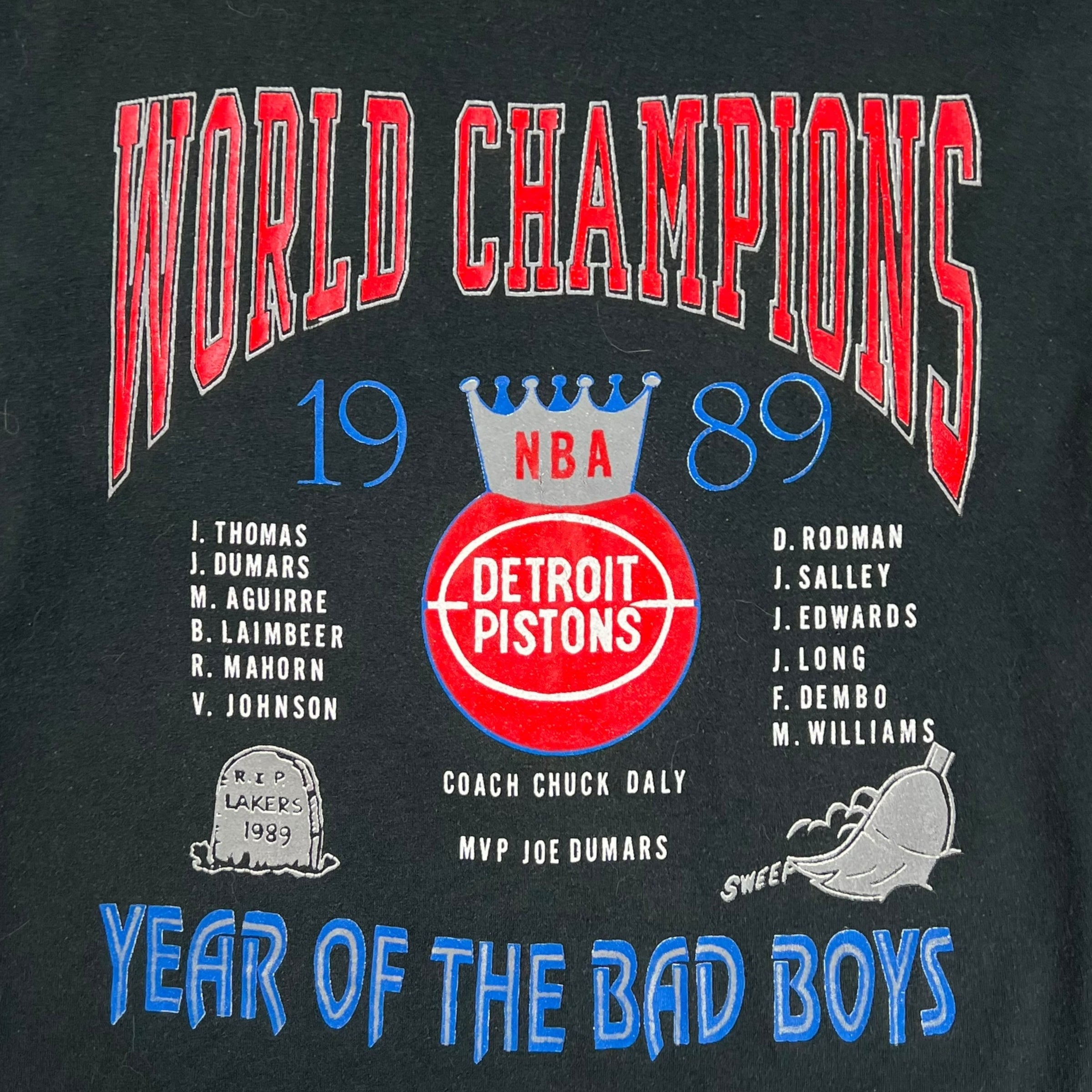 Vintage Detroit Pistons NBA Champions Tee Black