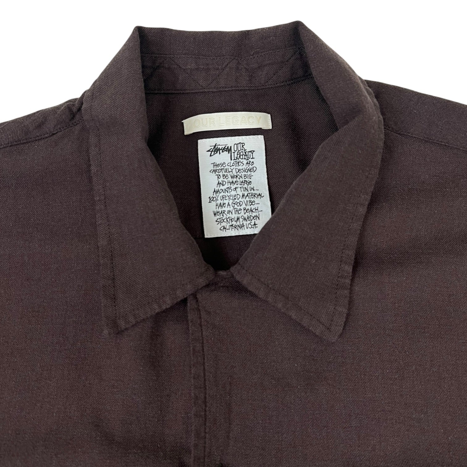 Stussy x Our Legacy Work Shop Rocco Shirt Umber Twill Flannel
