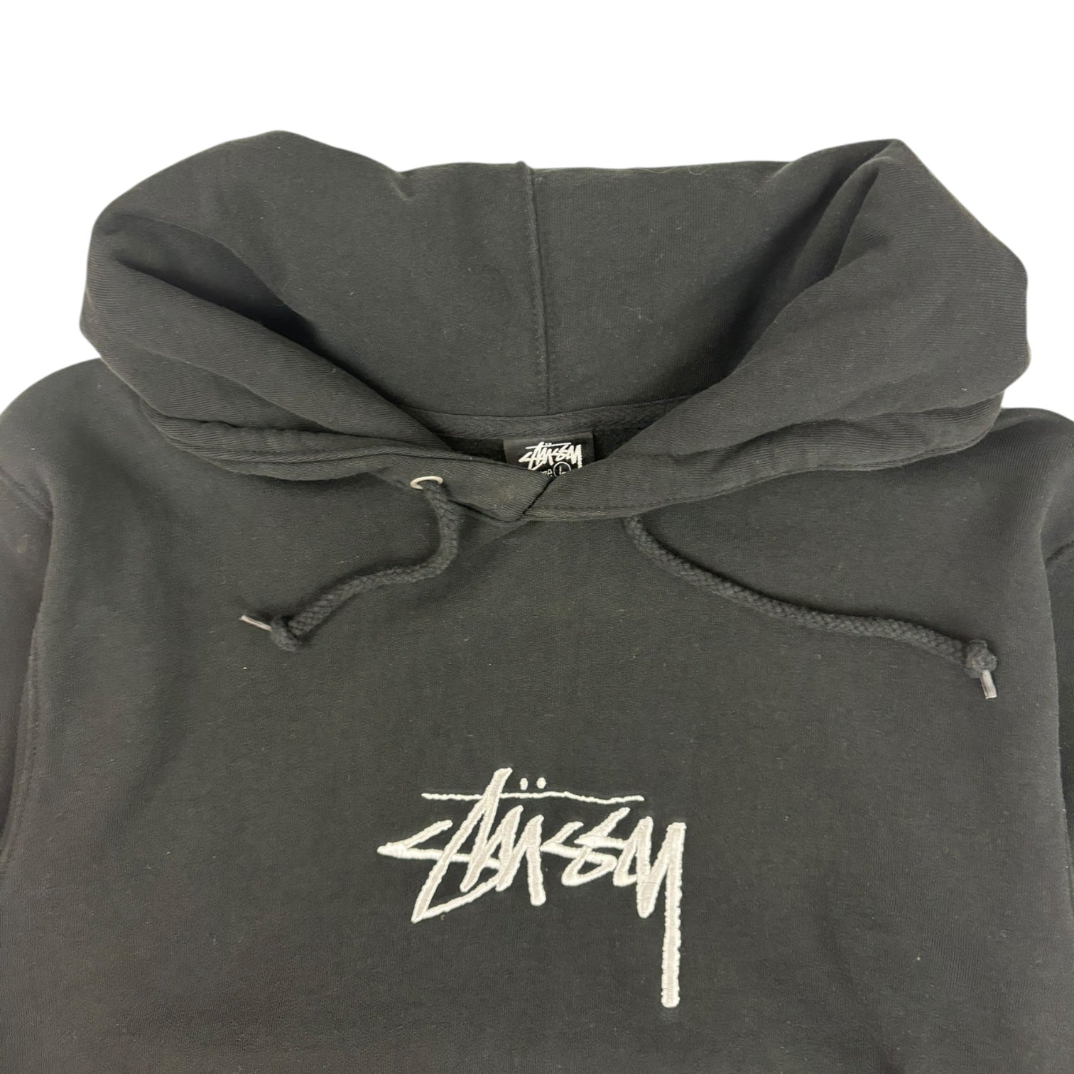 Stussy Stock Logo Appliqué Hoodie Black