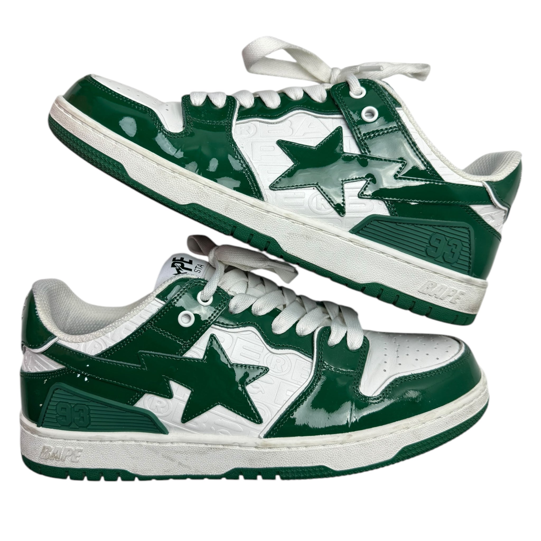 A Bathing Ape Bape SK8 Sta Green White Patent (Used)