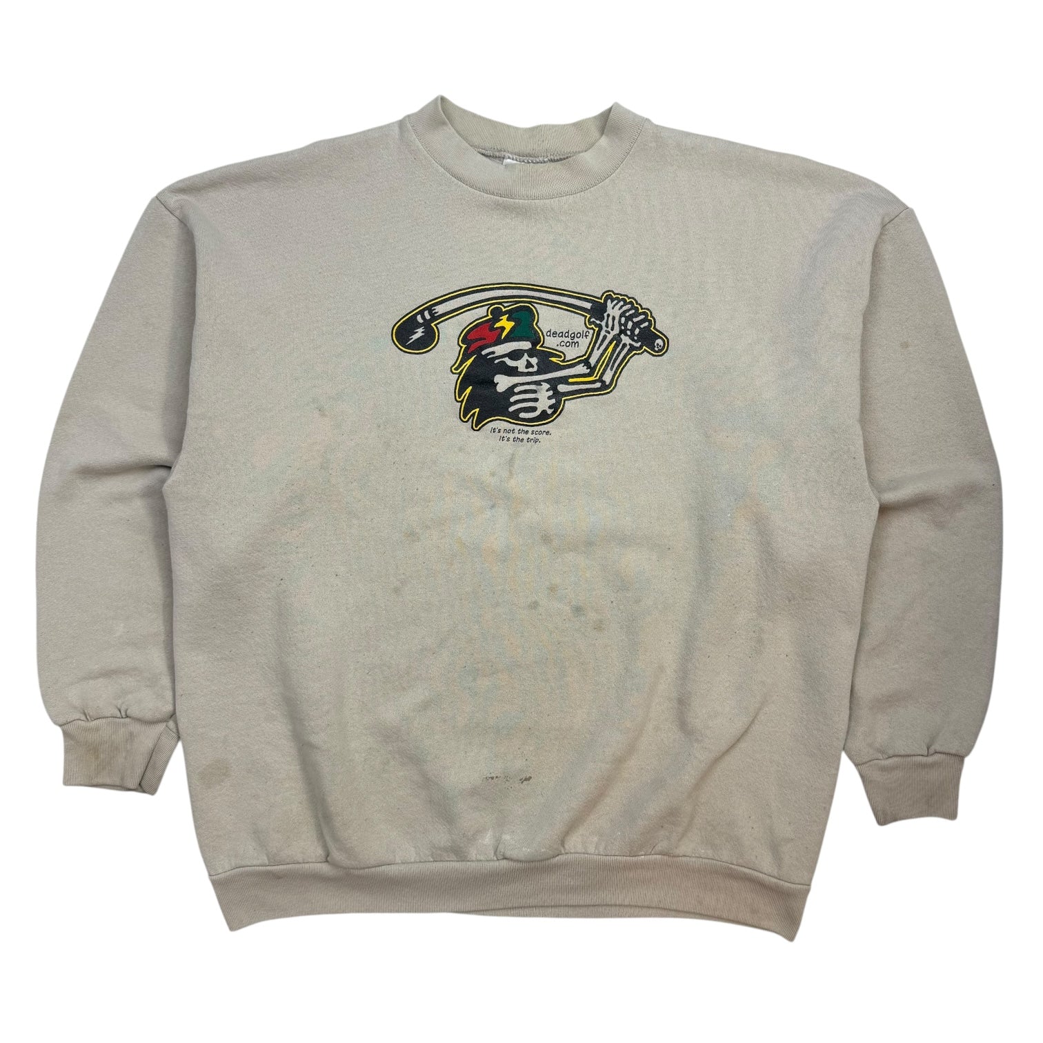 Vintage Grateful Dead DeadGolf.Com Crewneck Faded Cream