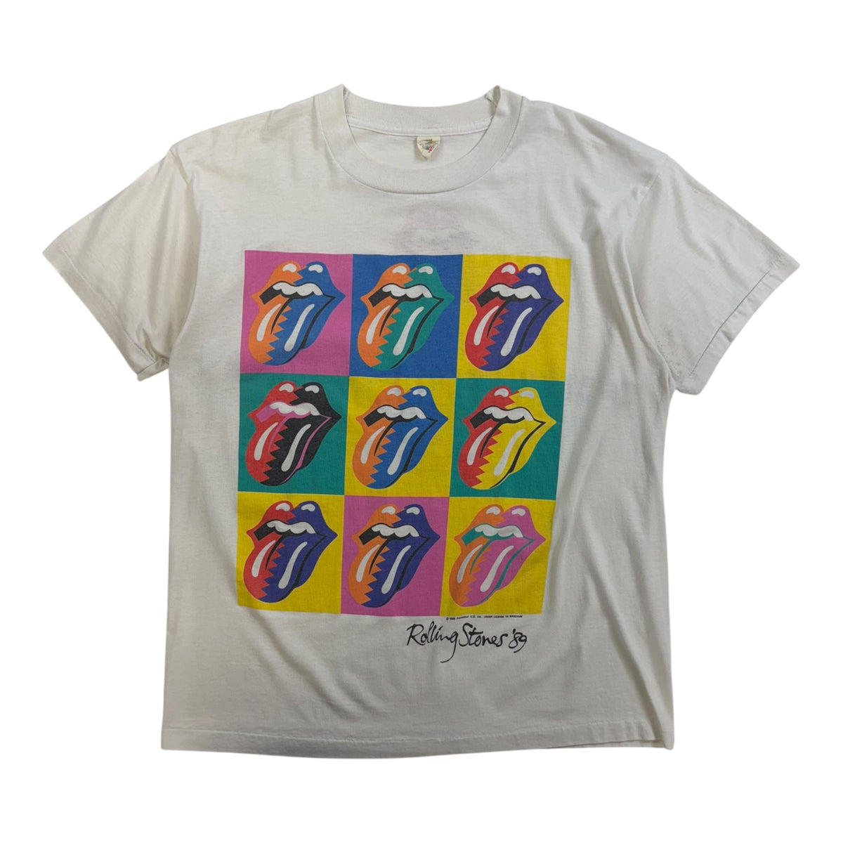 Vintage 1989 Rolling Stones Steel Wheels Canadian Tour T-Shirt White