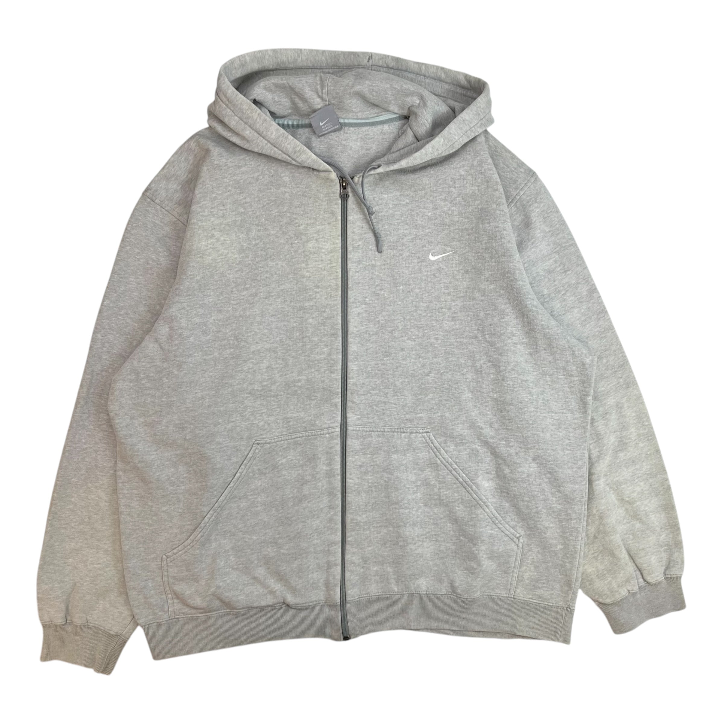 Vintage Nike Swoosh Zip Up Hoodie Grey