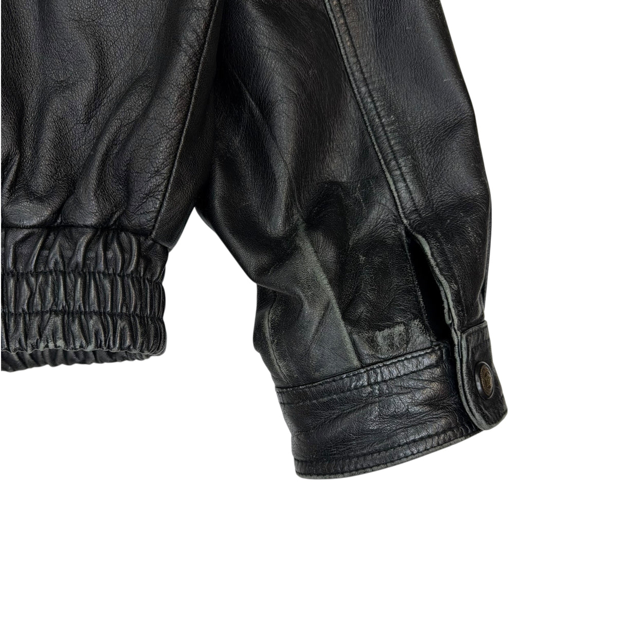 Vintage Oscar Leopold Double Collar Leather Jacket Black
