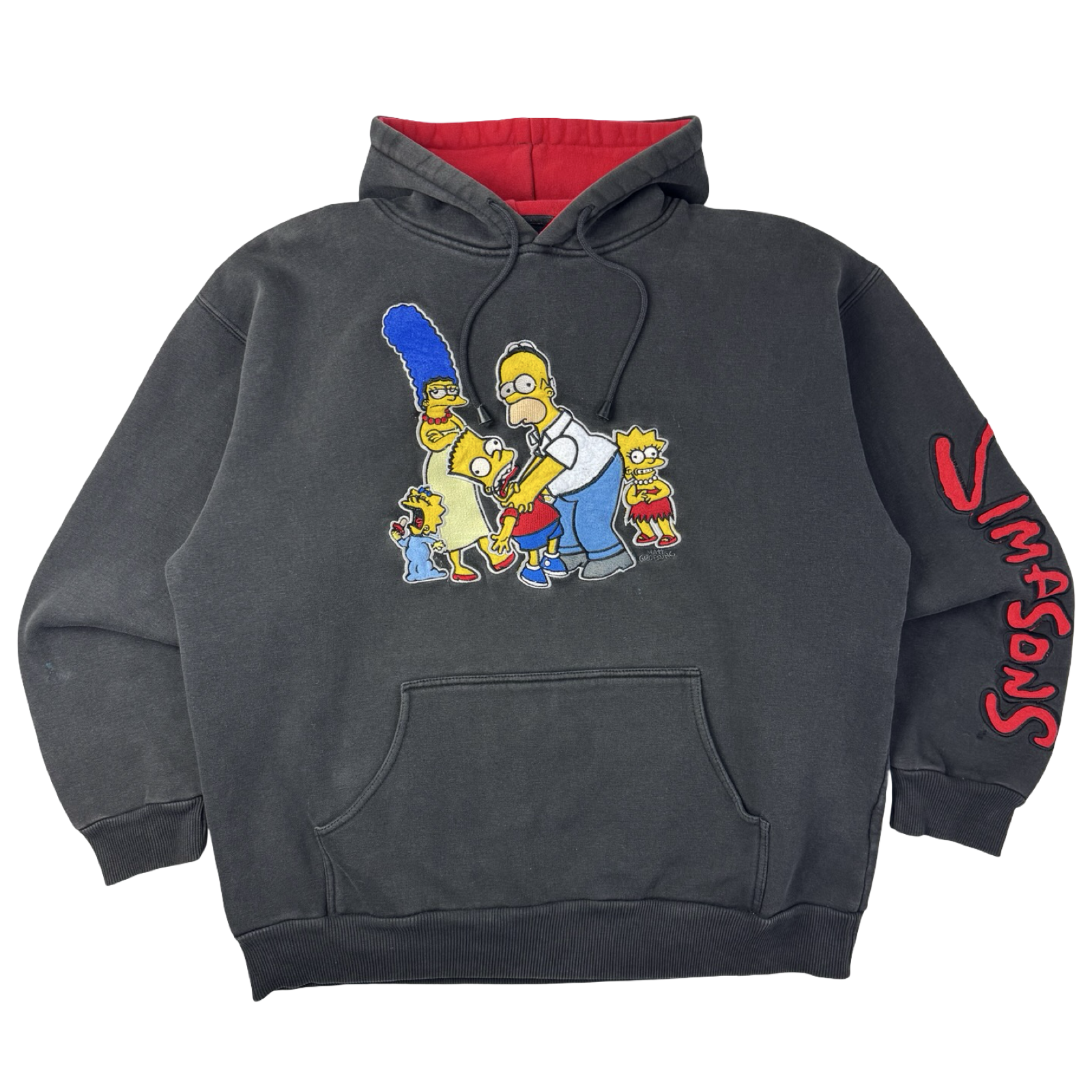 2002 The Simpsons Family Hoodie Faded Black