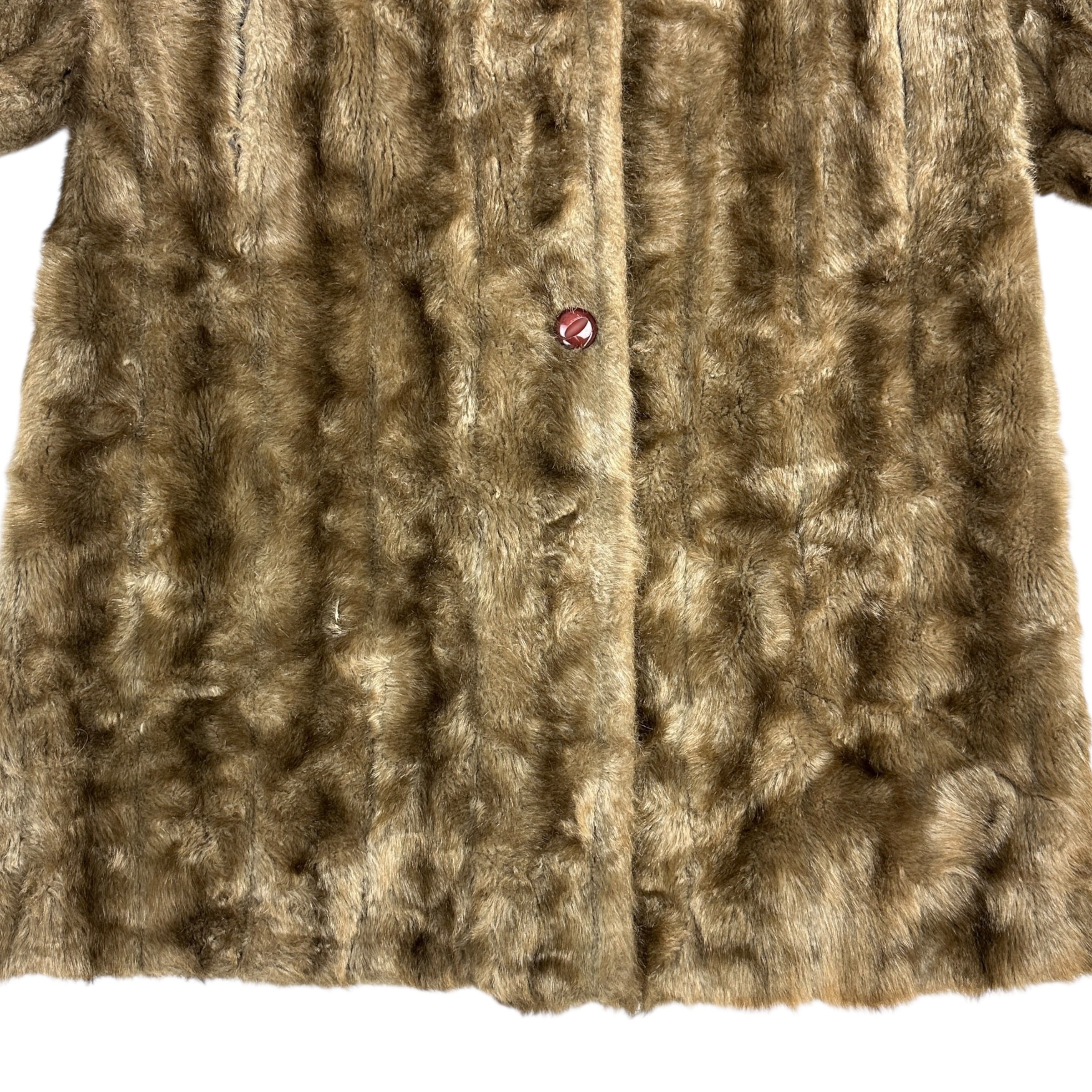 (W) Tradition Sears Faux Fur Teddy Coat Light Brown