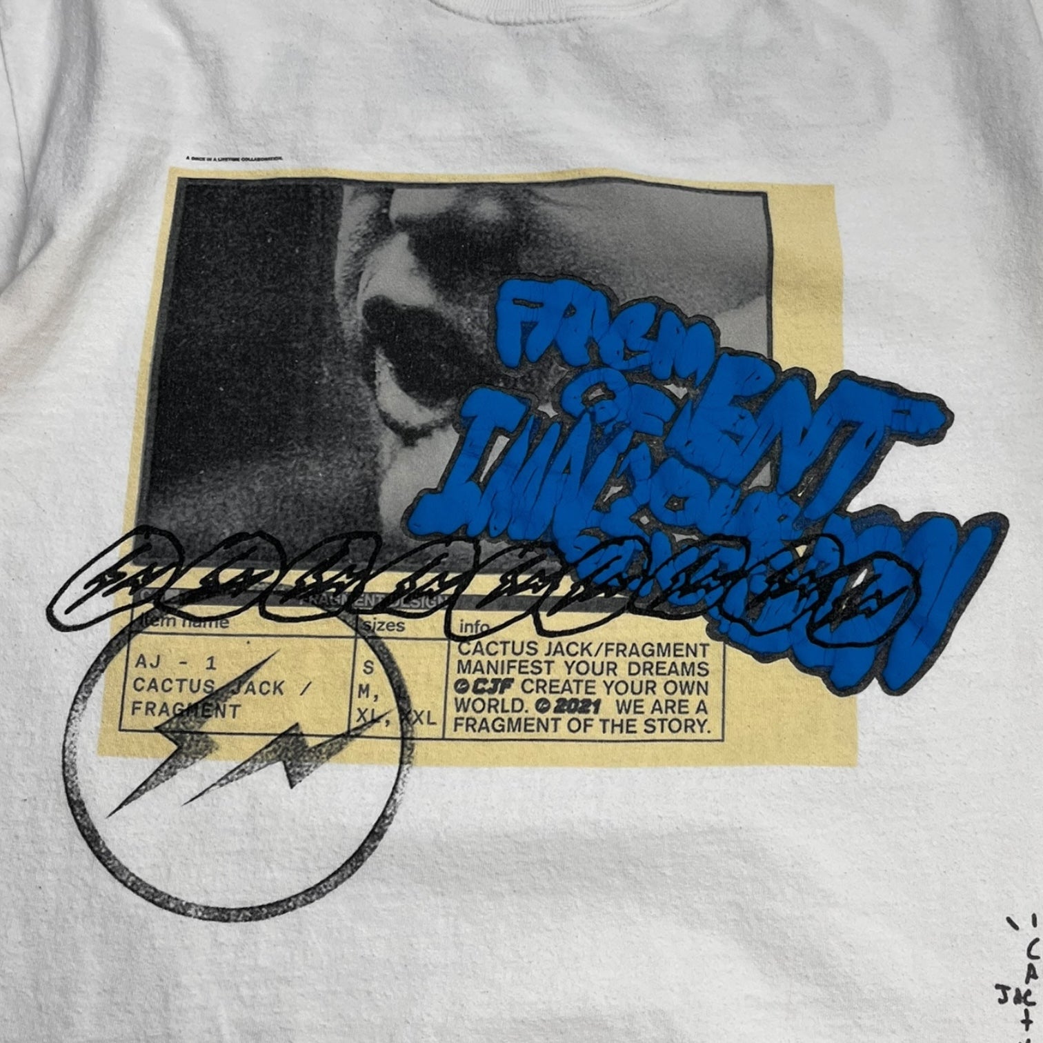 Travis Scott Cactus Jack For Fragment Manifest T-shirt White