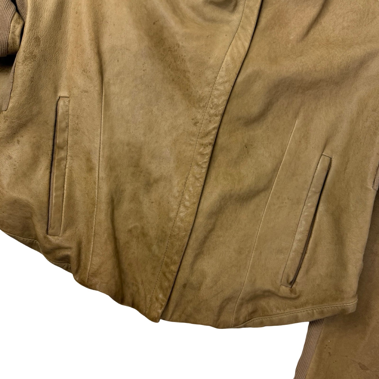 (W) Helmet Lang Lambskin Moto Leather Jacket