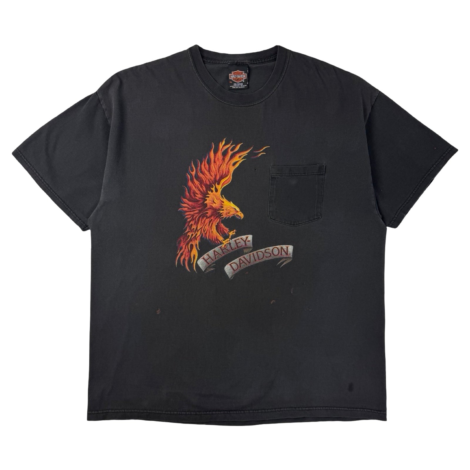 1998 Harley Davidson Flame Eagle Pocket T-Shirt