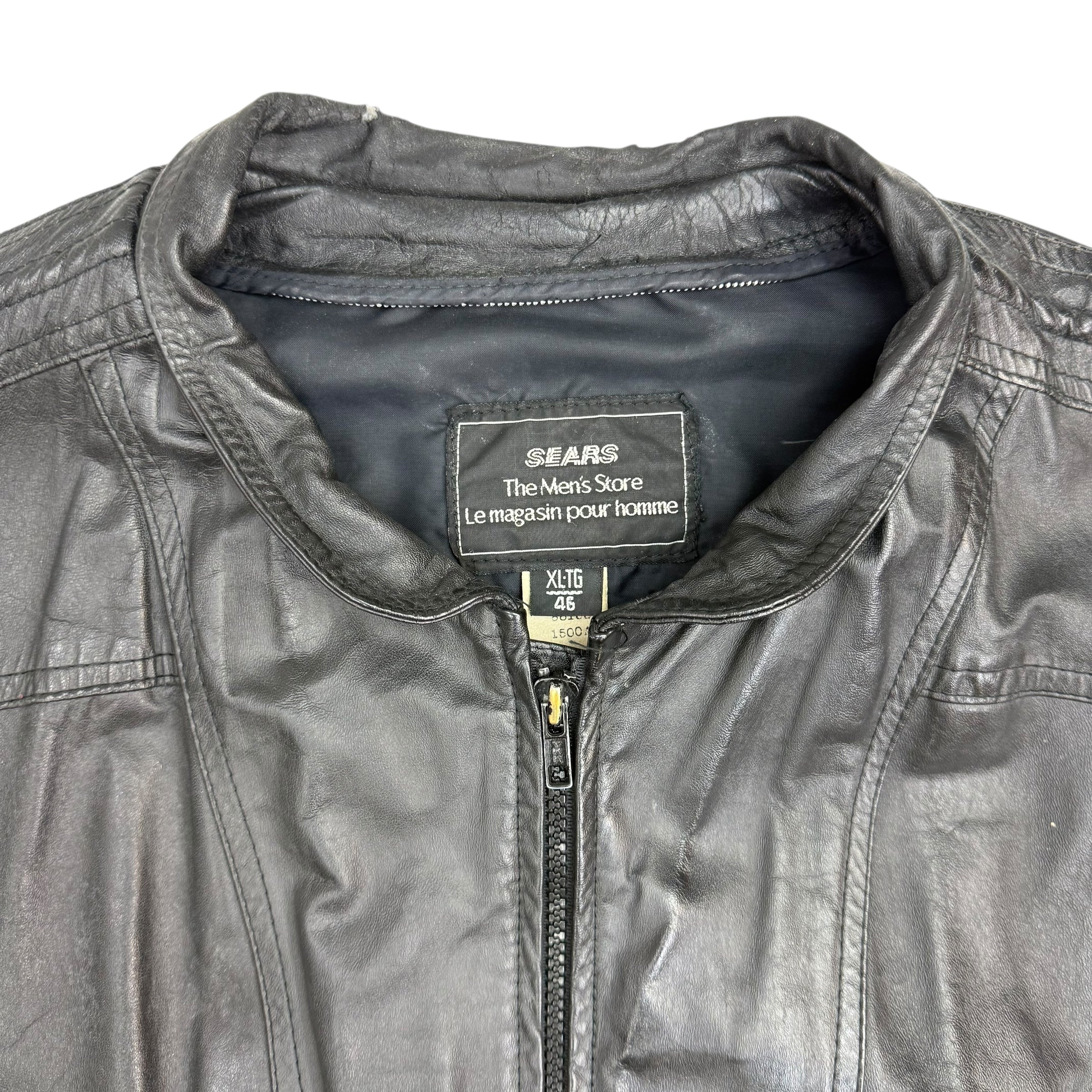 Vintage Sears Leather Jacket Black