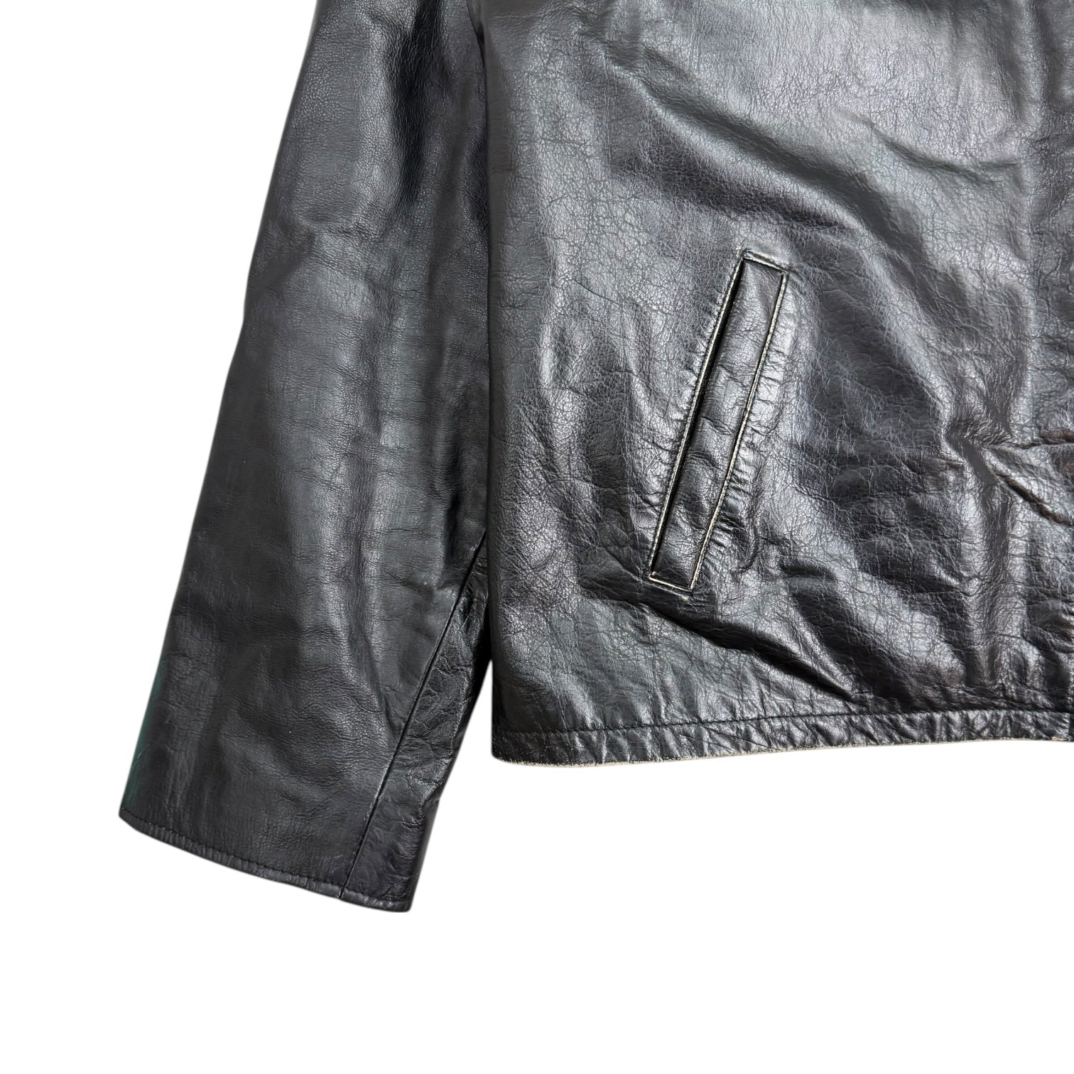 Vintage Guccini Leather Motorcycle Jacket Black