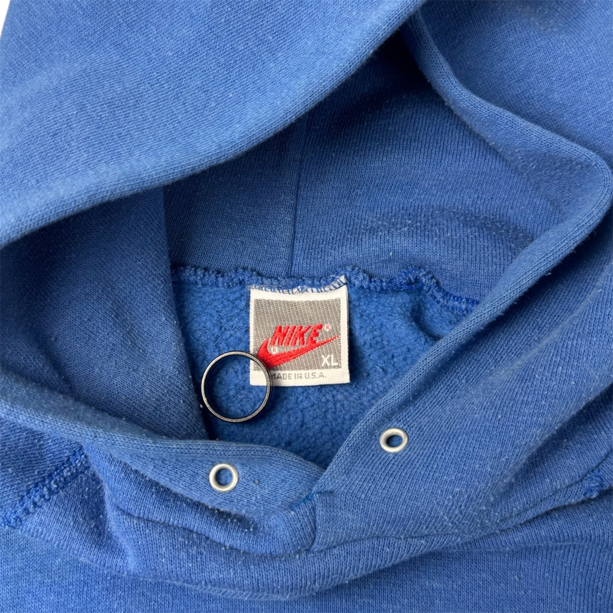 Vintage 80s Nike Raglan Sleeve Hoodie Blue
