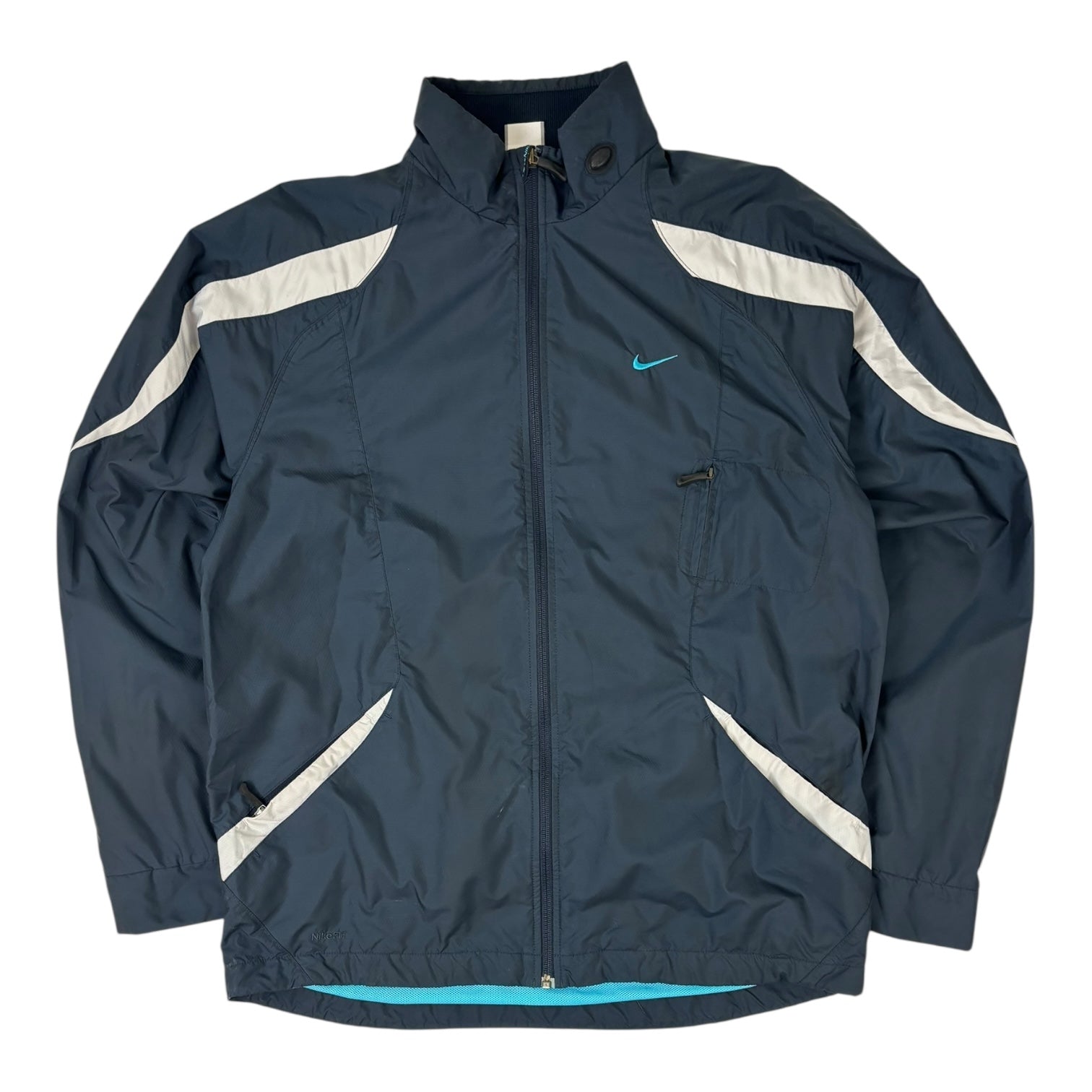 Vintage Nike Striped Windbreaker Dark Grey