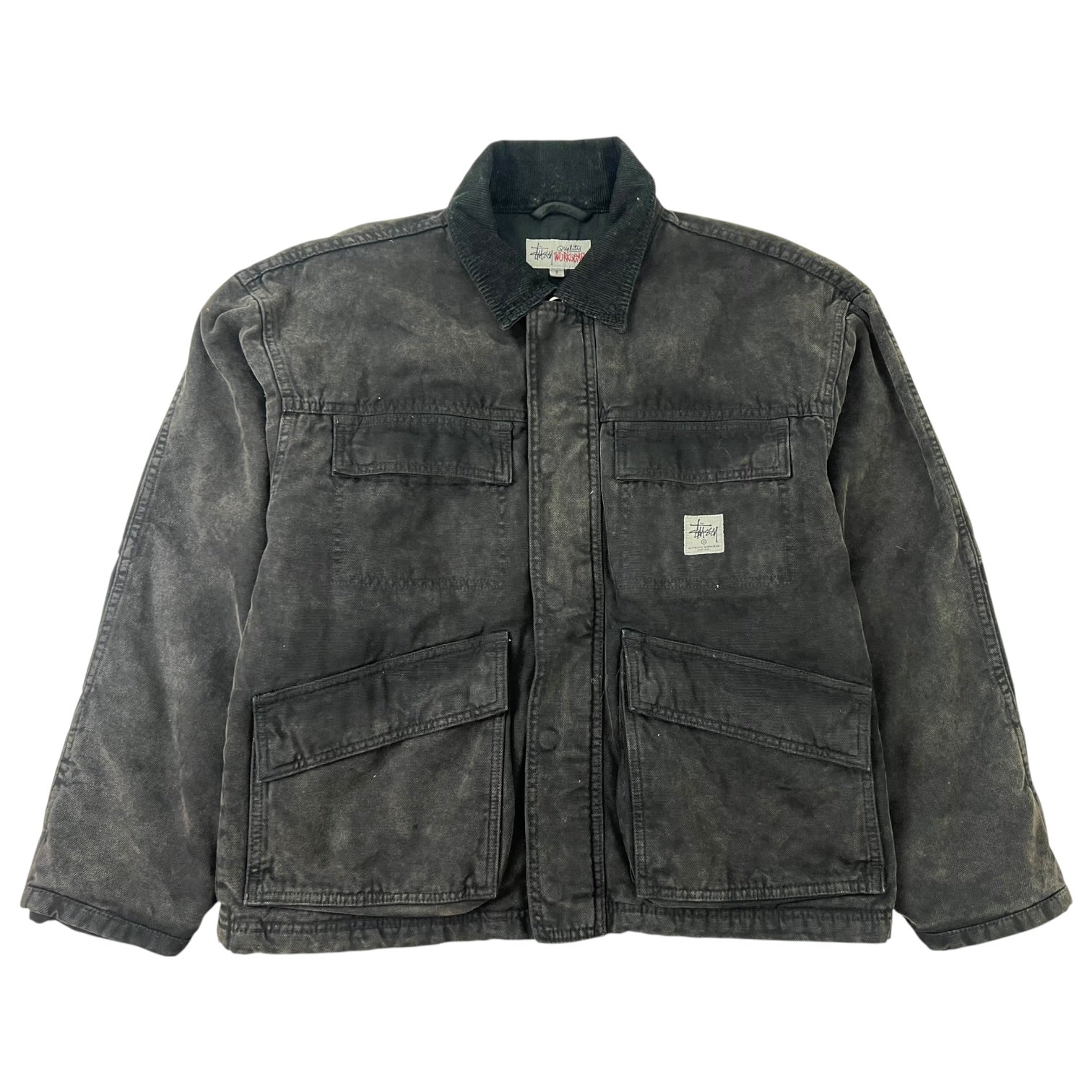 Stussy Canvas Shop Jacket Washed Black