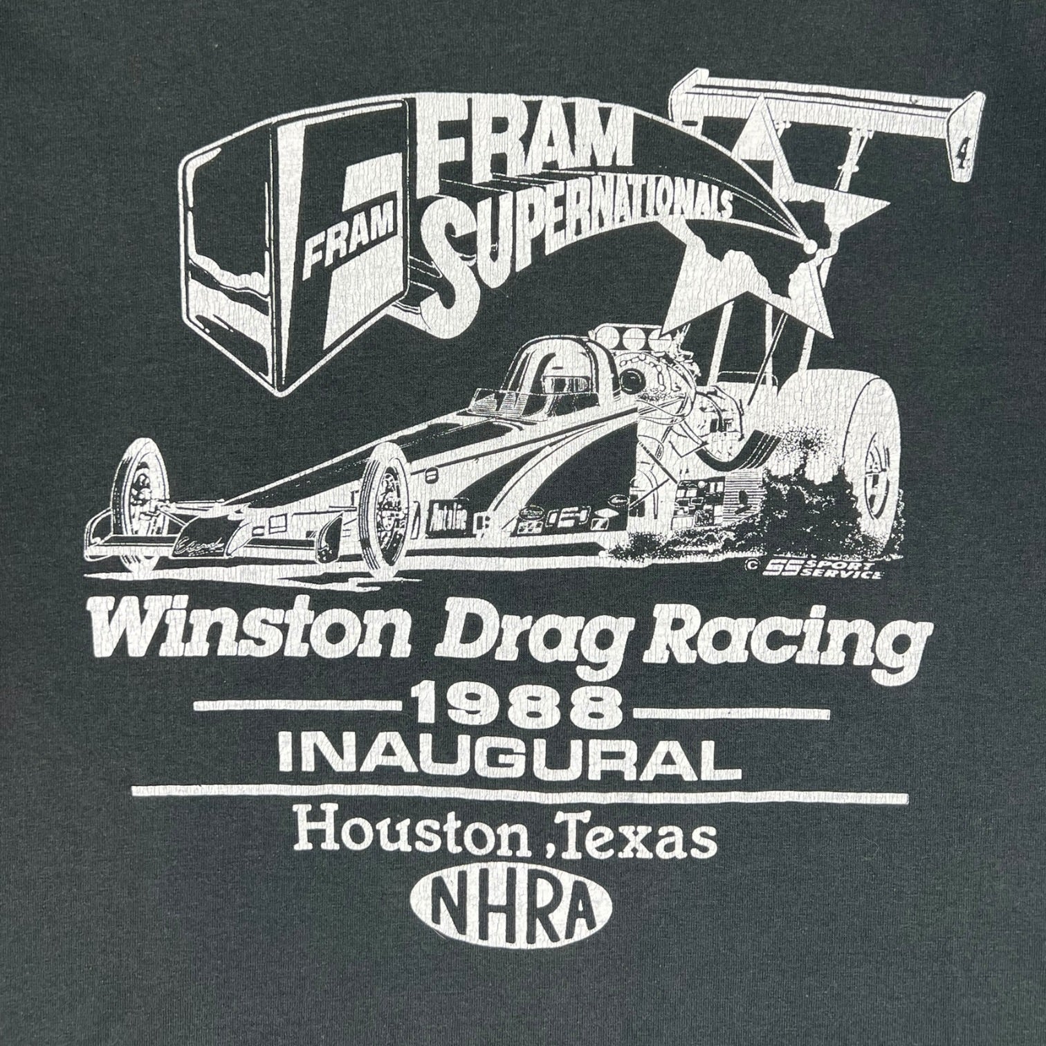 Vintage ‘88 NHRA Winston Drag Racing T-Shirt Black