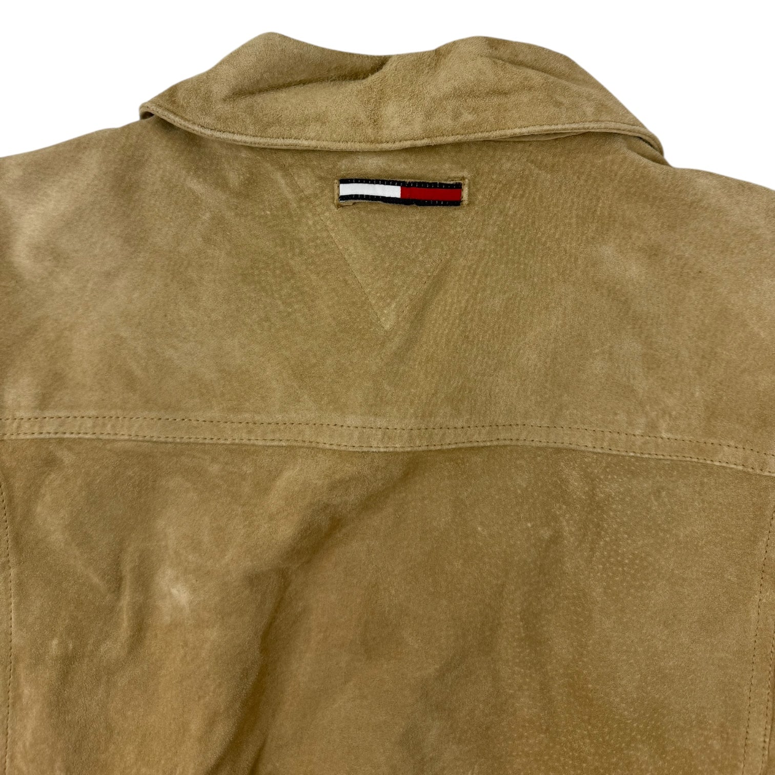 Vintage Tommy Jeans Suede Trucker Jacket Tan