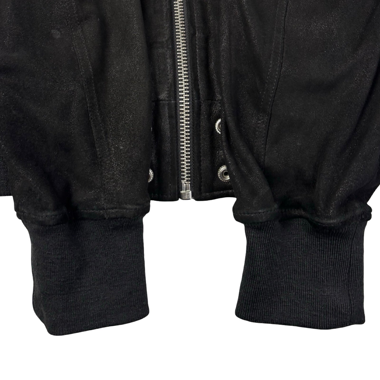 Diesel L-Nikolai Waxed Suede Bomber Jacket Black