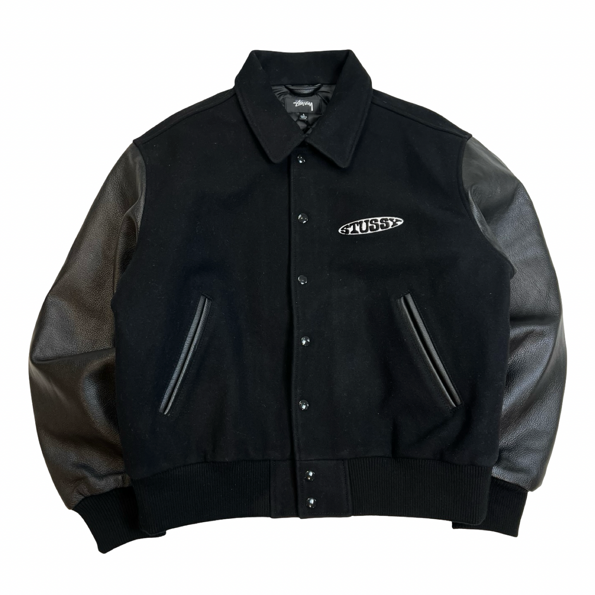 Stussy Globe Varsity Jacket Black