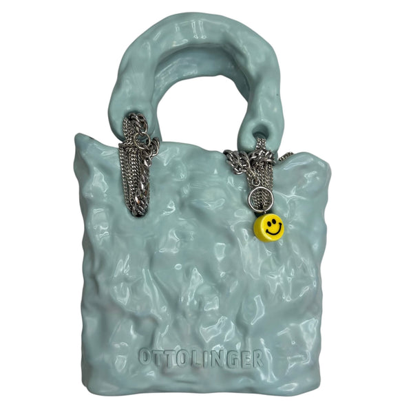 (W) Ottolinger Smiley Chain Ceramic Handbag Blue