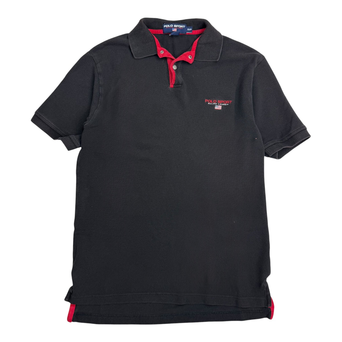Vintage Polo Sport Ralph Lauren Snap Button Polo Shirt Black/Red