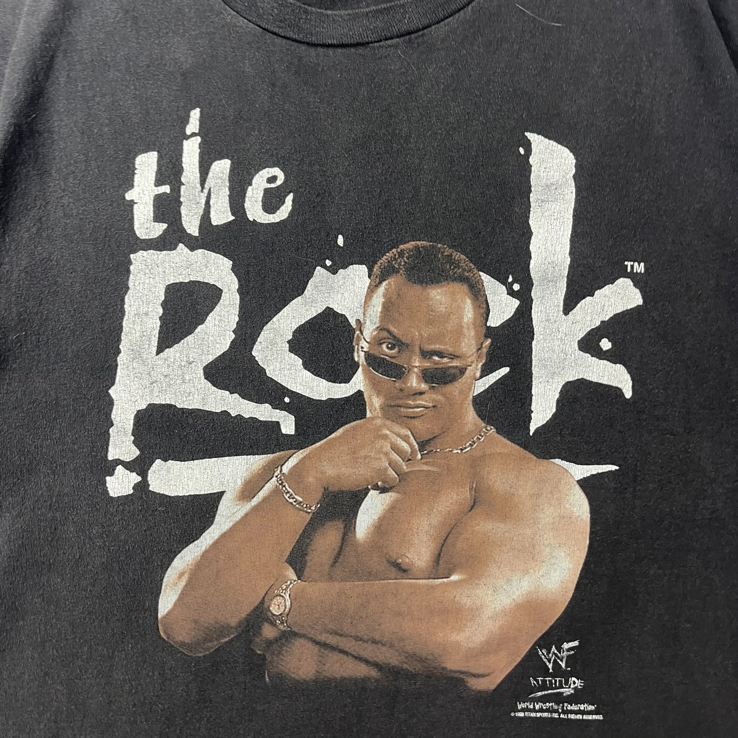 1998 WWF The Rock Wrestling Tee Black