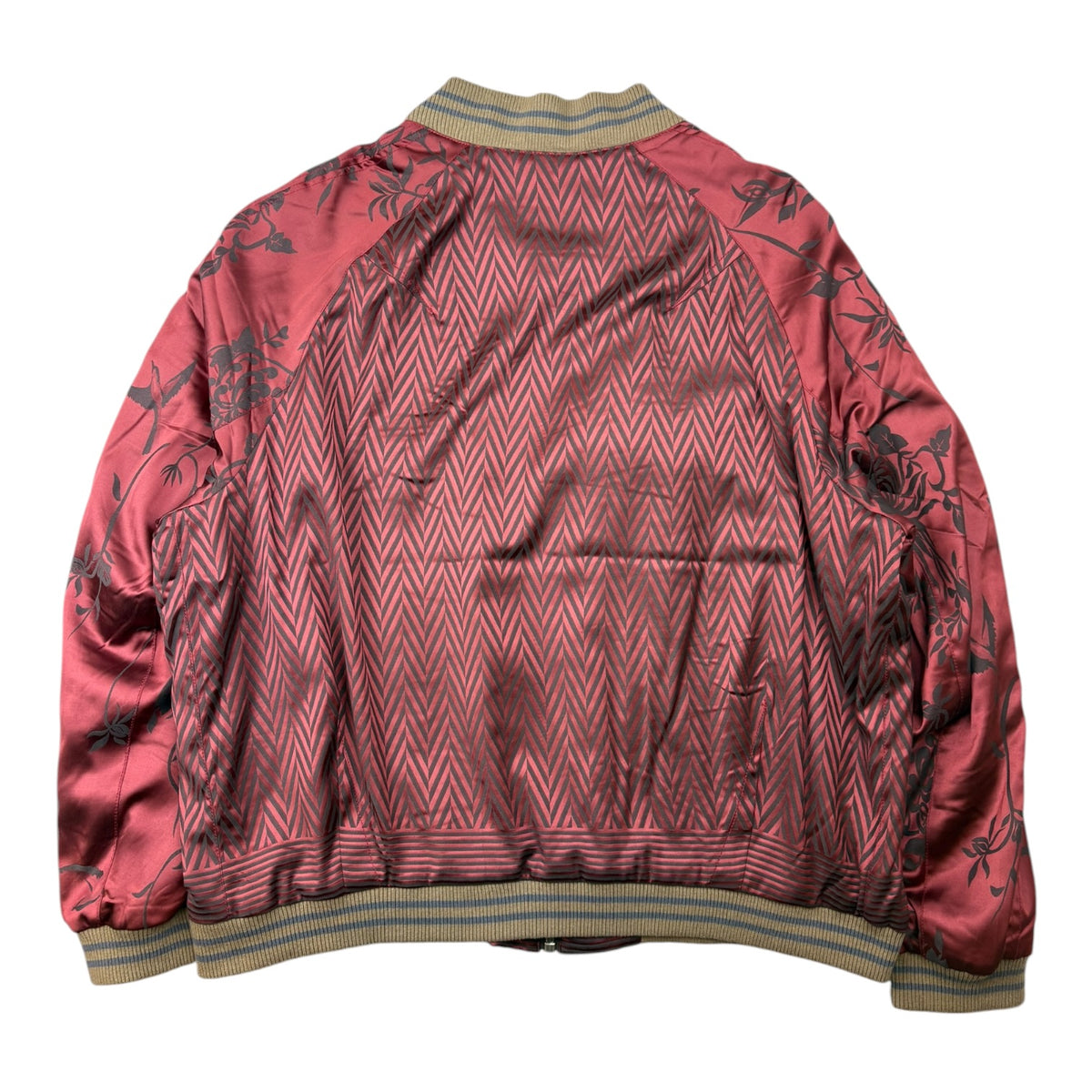 Heider Ackermann SS15 Silk Floral Bomber Jacket Burgundy