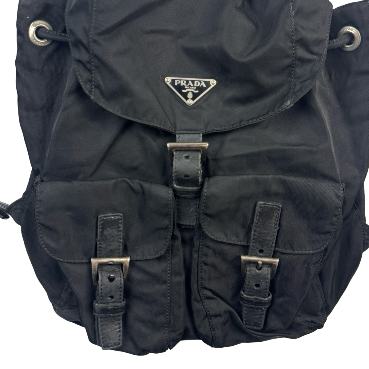 Prada Tessuto Nylon Saffiano Backpack Bag