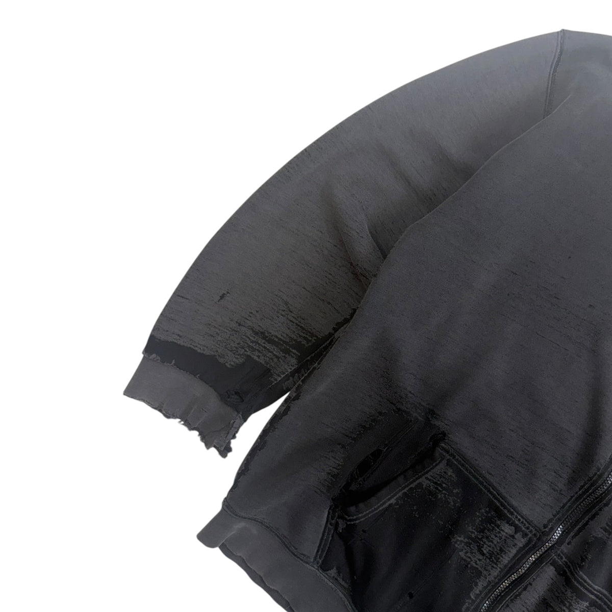 Vintage Harley Distressed Zip Up Hoodie Black