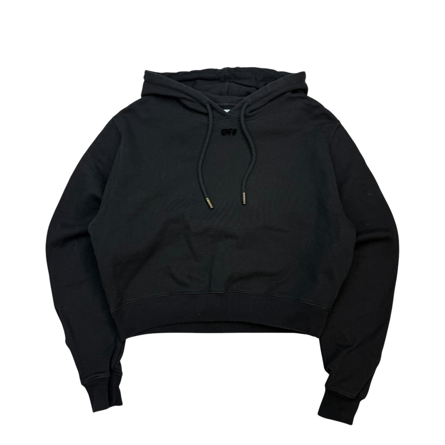 (W) Off-White Arrow Flocked Hoodie Black
