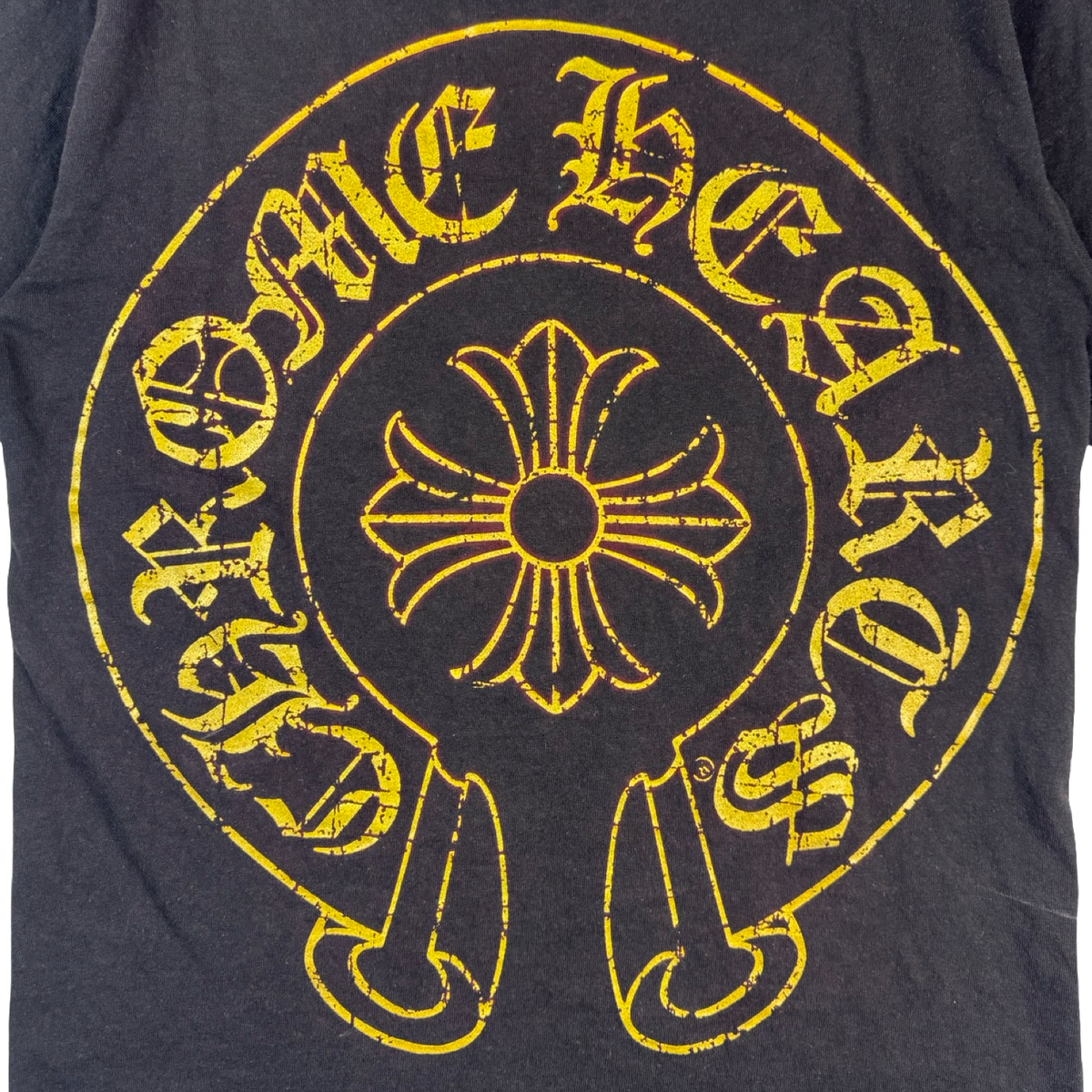 Chrome Hearts Gold Glitter Horseshoe Metallic Cross Black