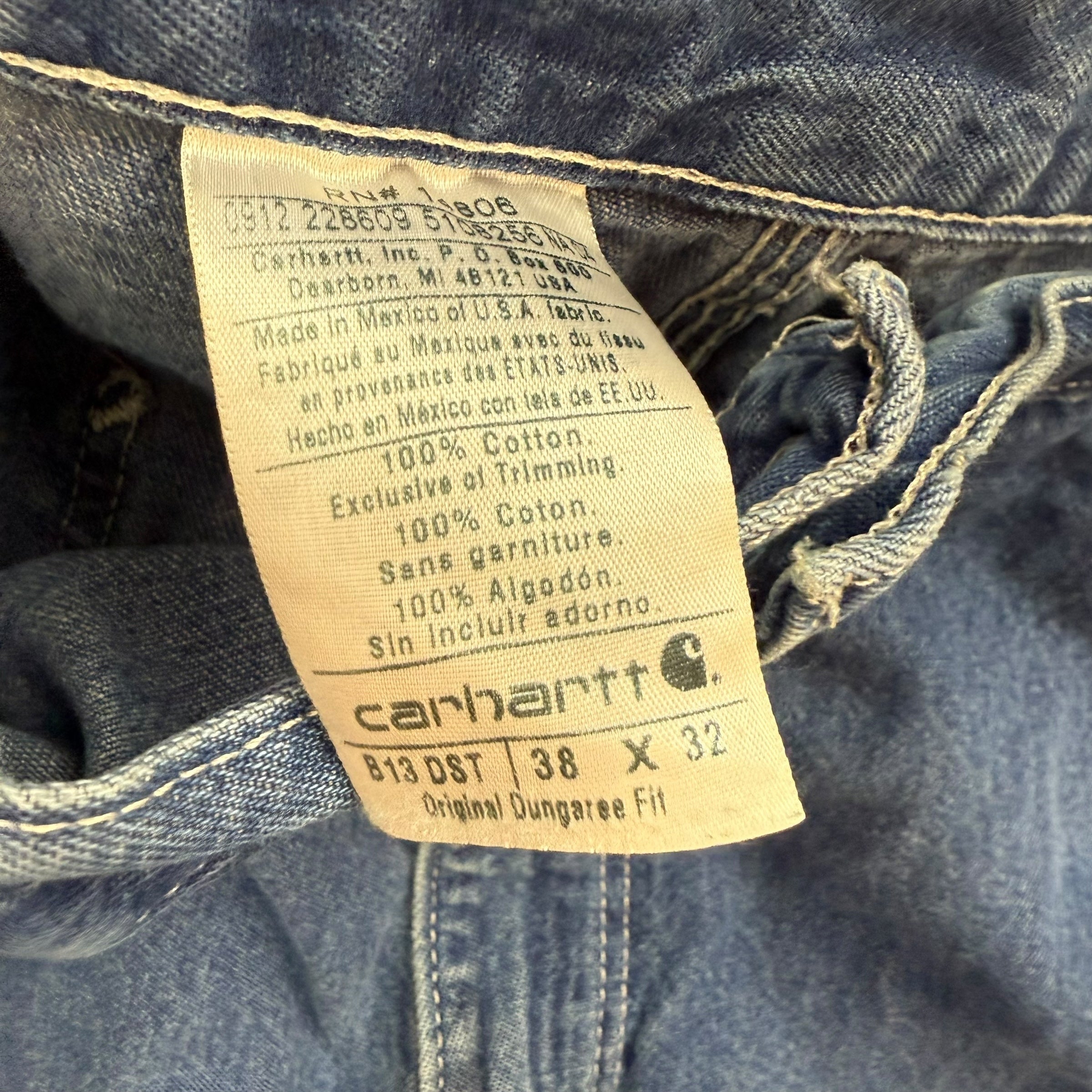 Vintage Carhartt Denim Dungaree Pants Dark Wash