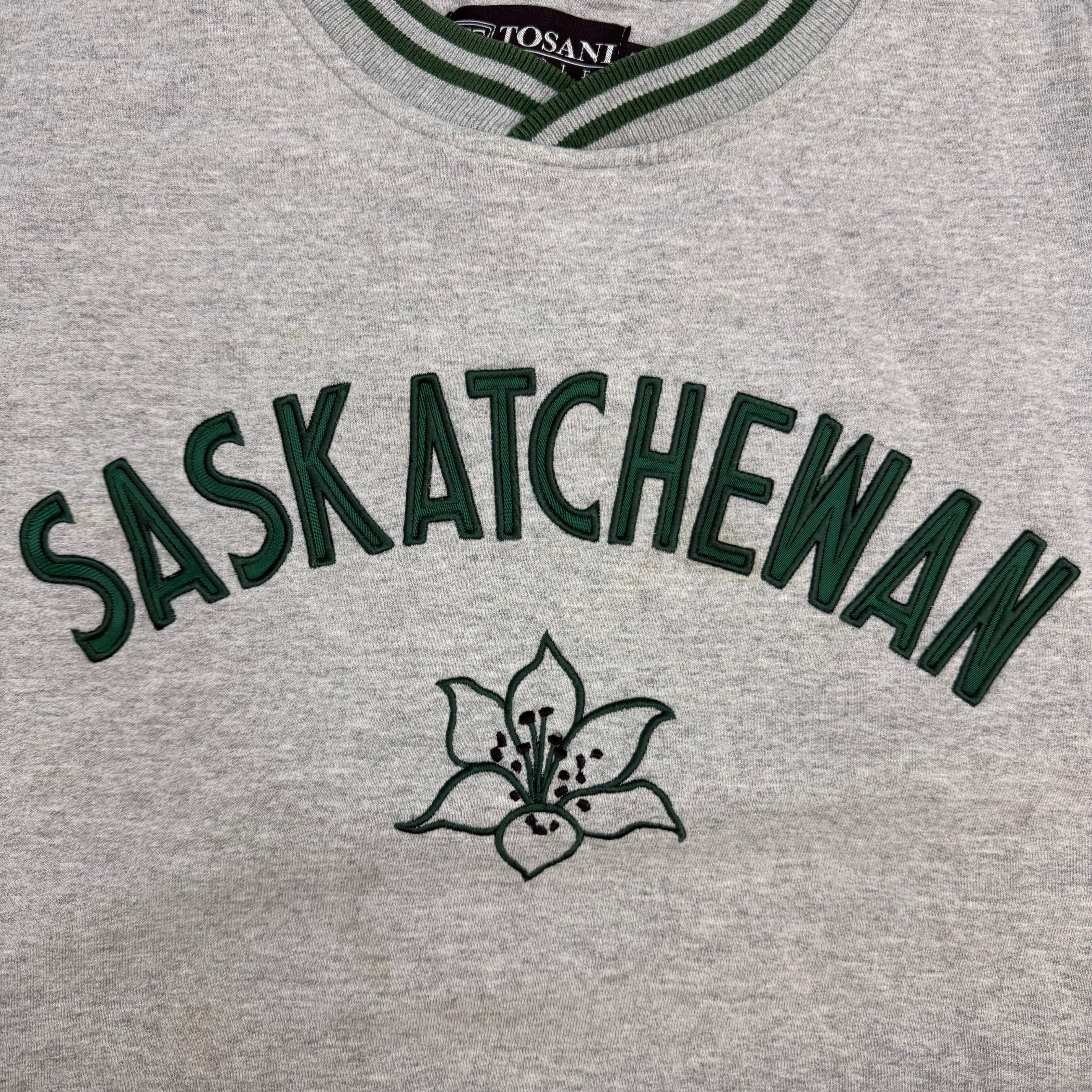 Vintage Saskatchewan Embroidered Crewneck Grey