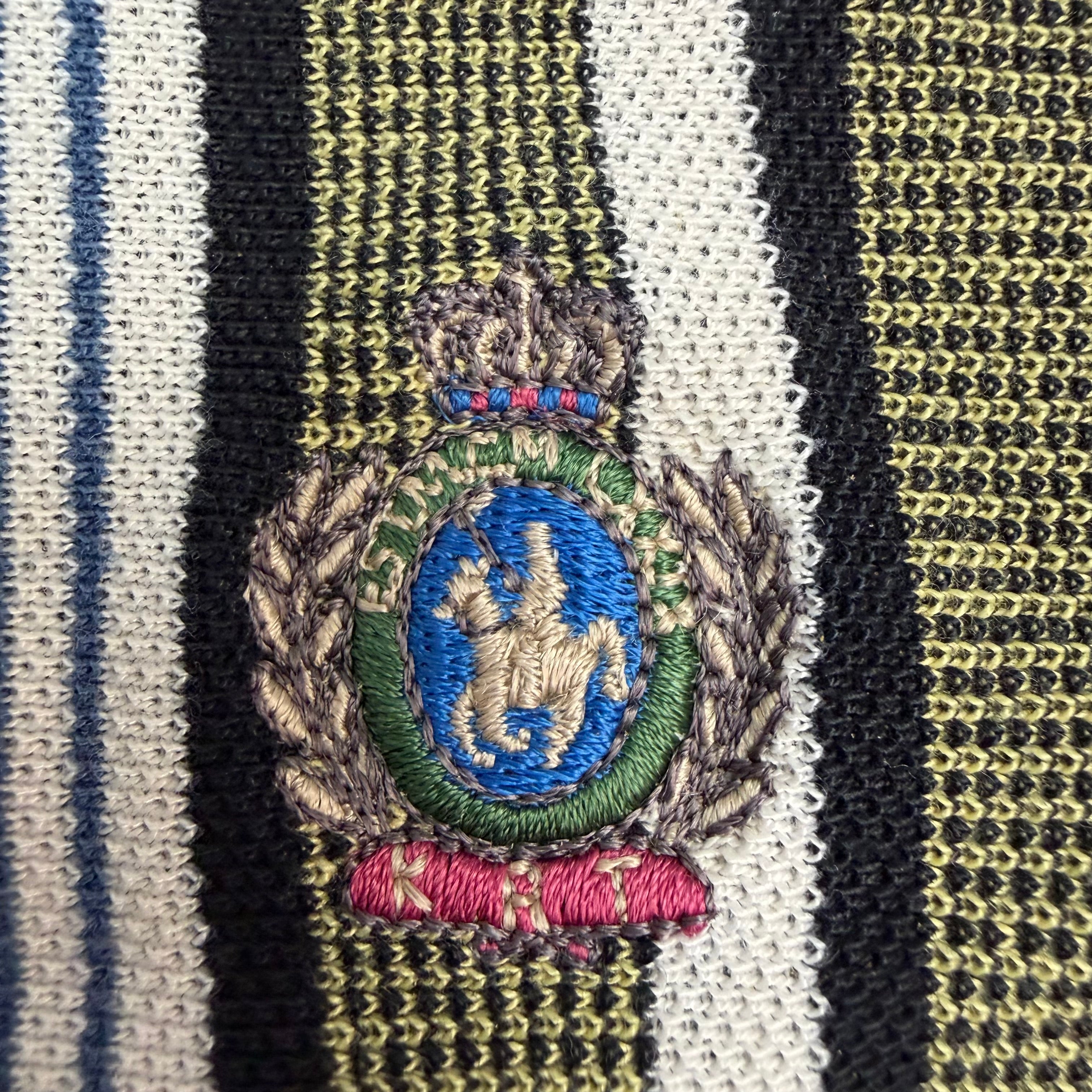 Vintage Kings Of Round Table Striped Polo Blue