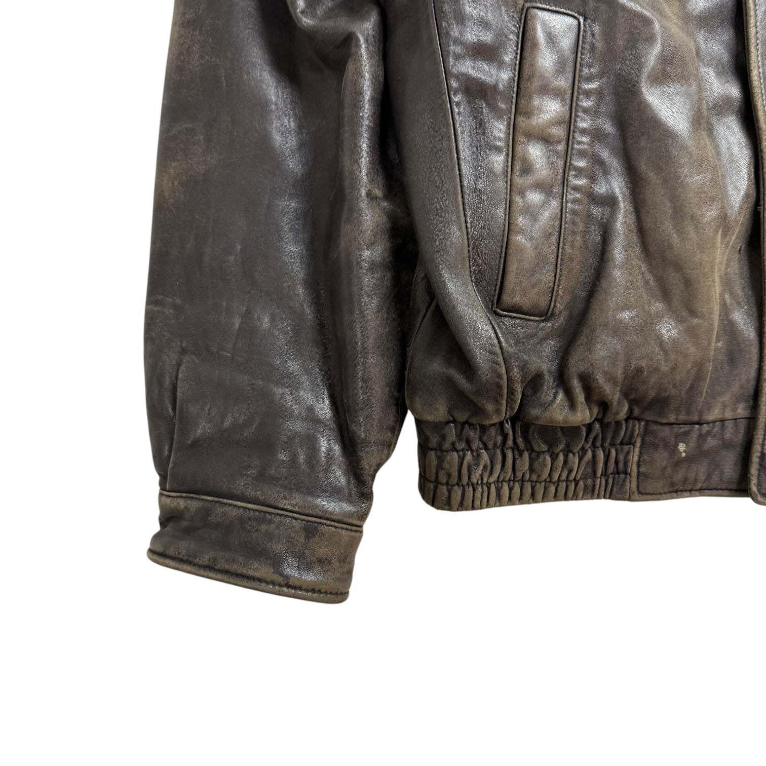 Vintage Bostonian Leather Jacket Faded Black