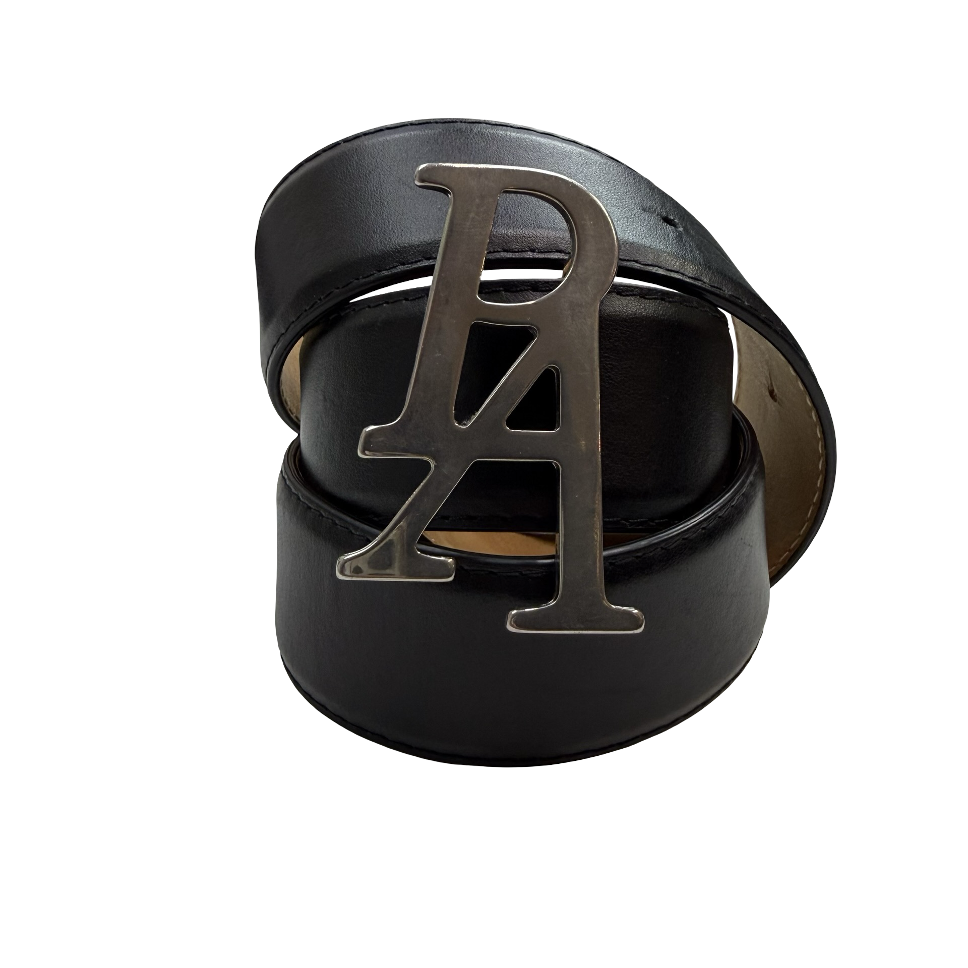 Palm Angels Leather Logo Belt Black