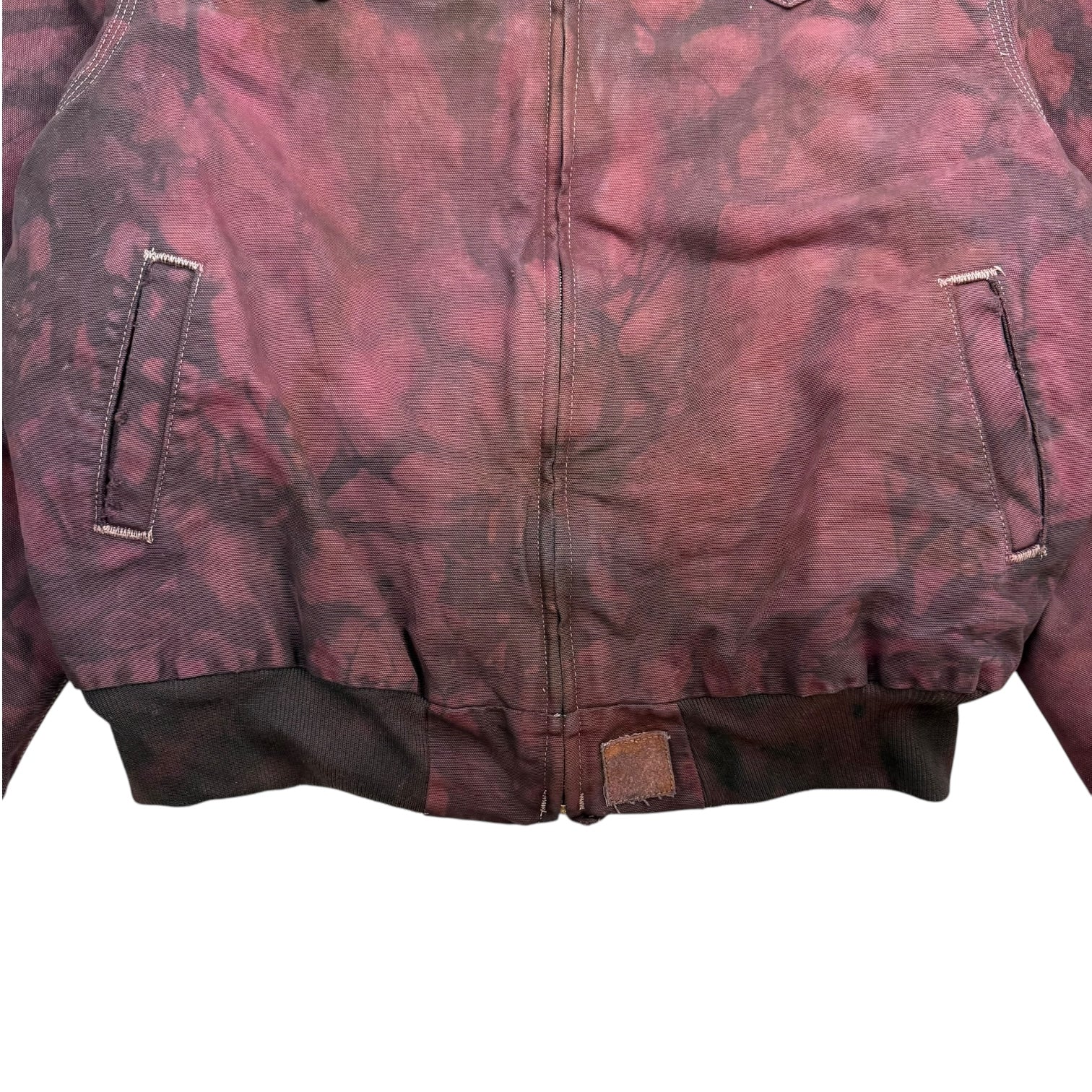 Vintage Carhartt Santa Fe Jacket Tie Dye Maroon