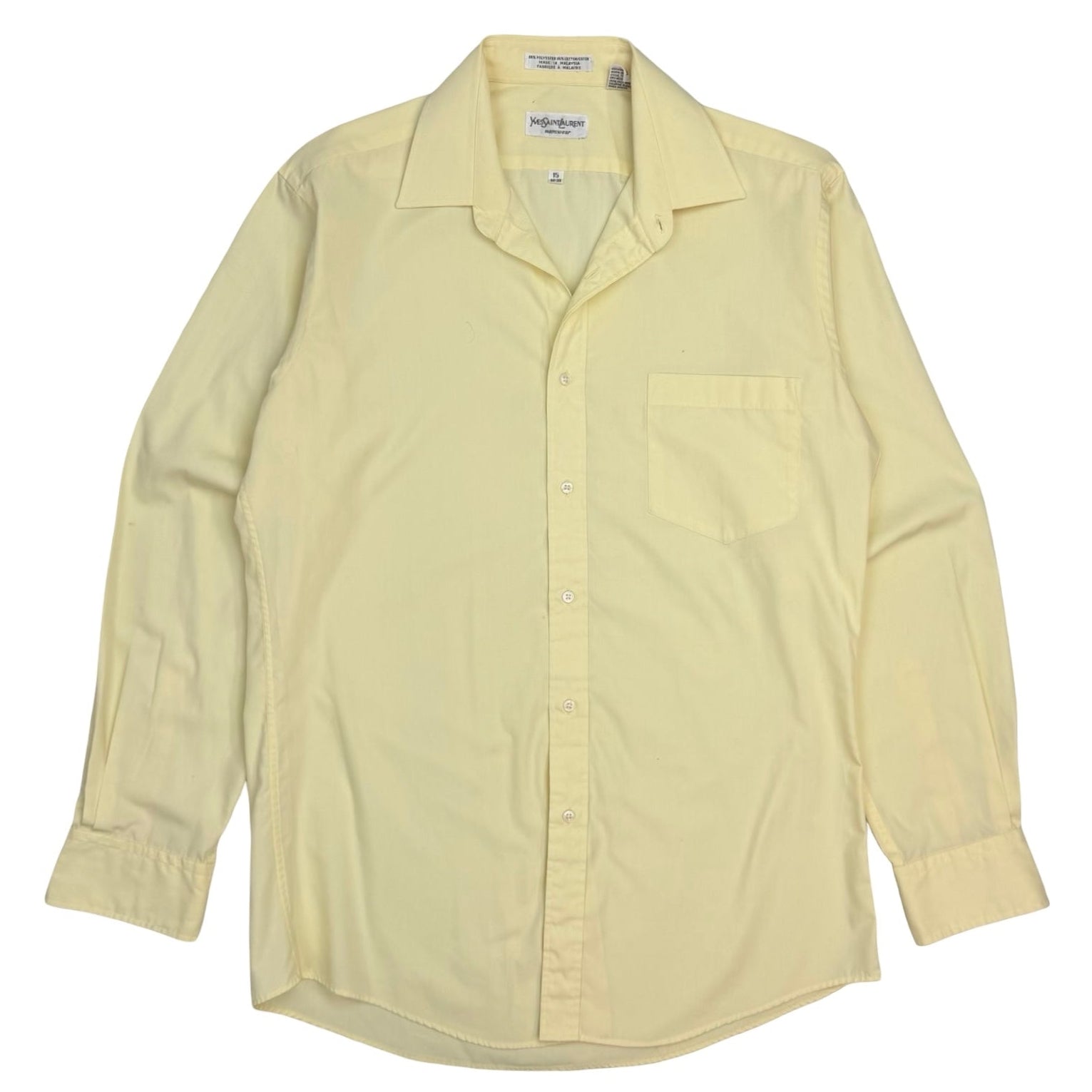 Vintage Yves Saint Laurent Longsleeve Button Up Shirt Yellow