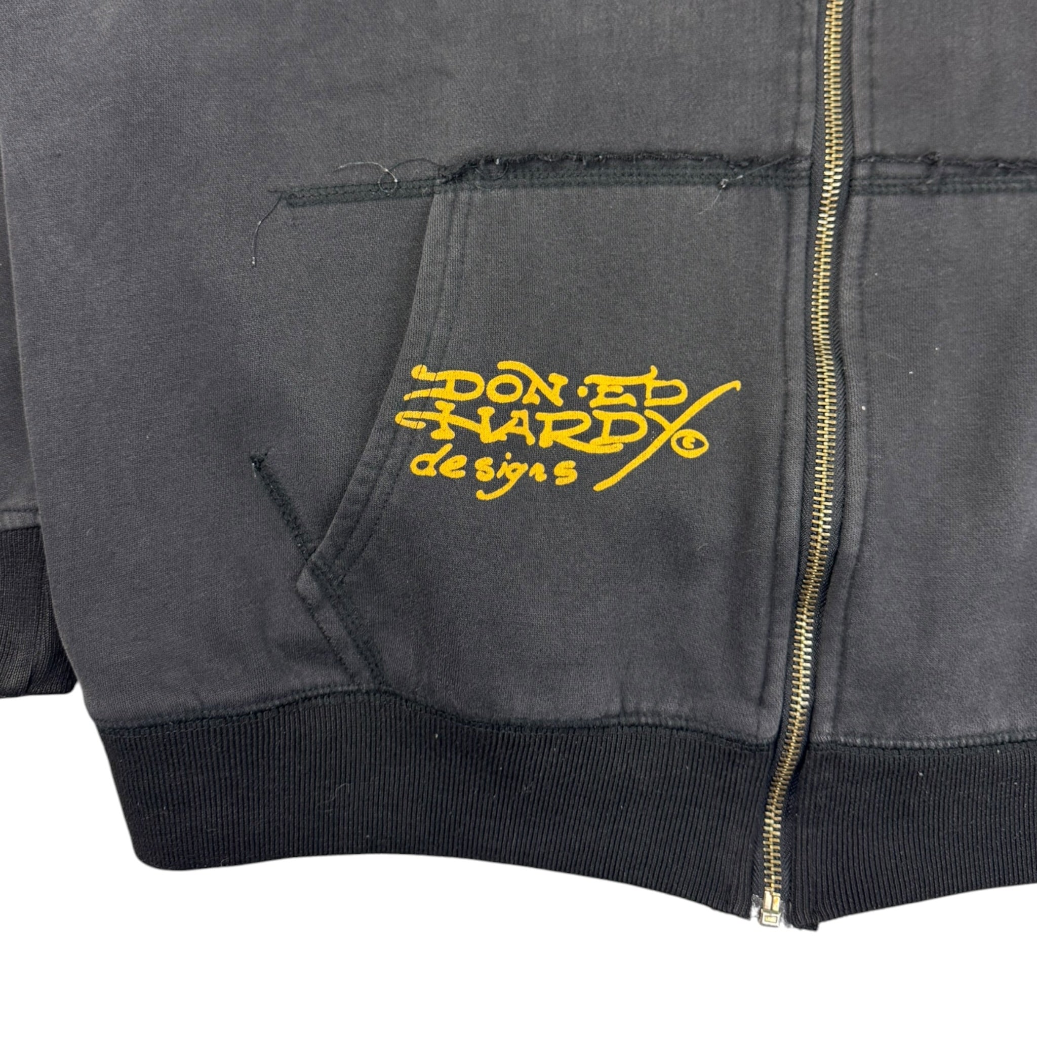 Vintage Y2K Ed Hardy Rhinestone Zip Up Hoodie