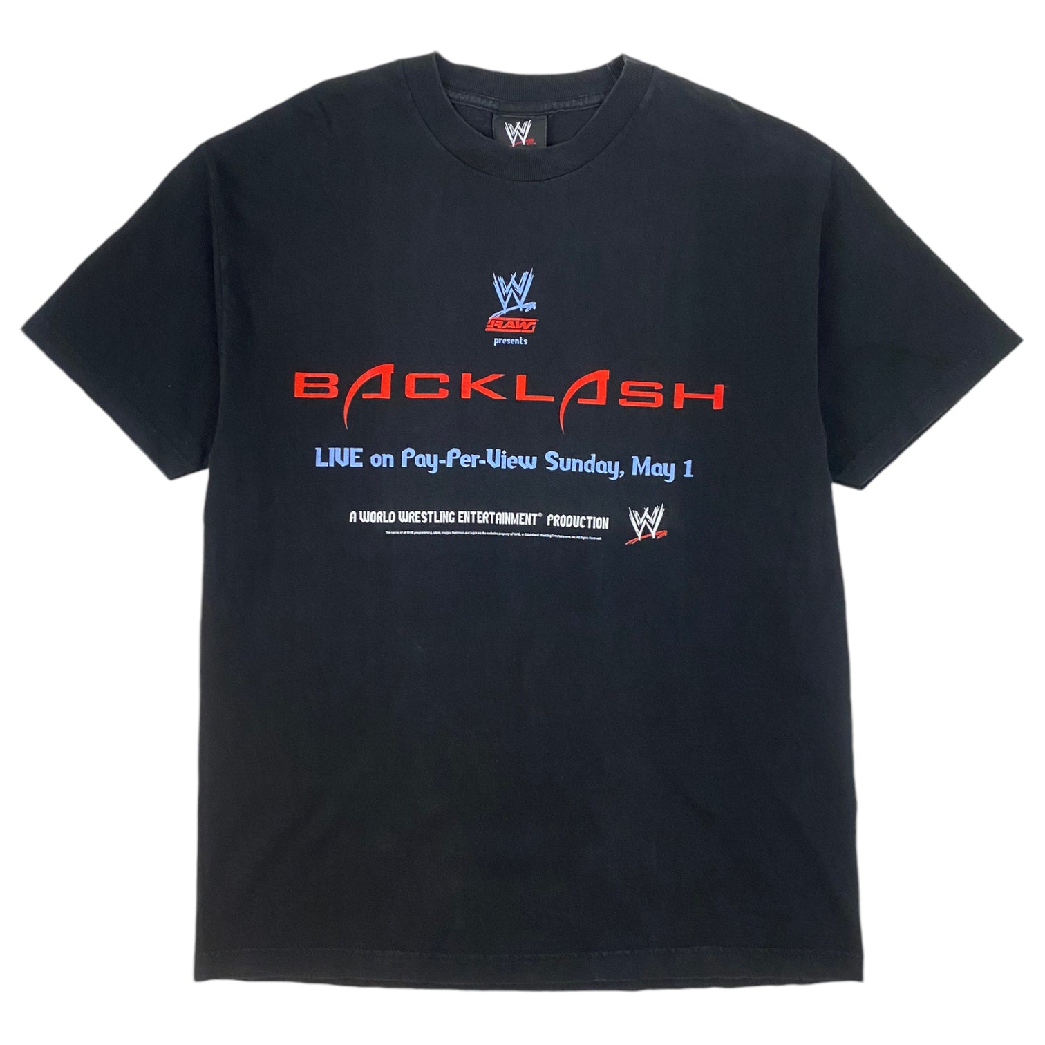 2004 WWE Raw Backlash Event T-Shirt Black