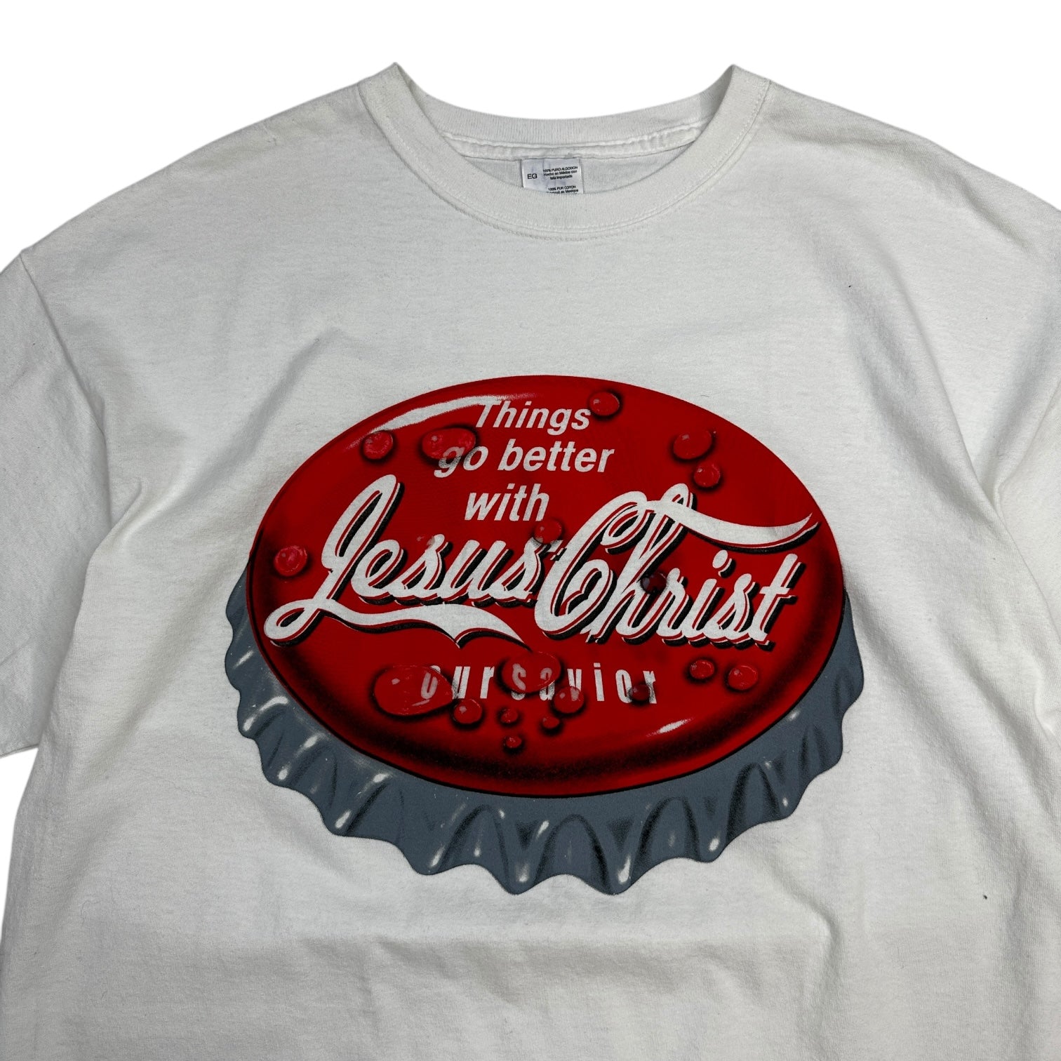 Vintage Jesus Christ Coca Cola T-Shirt White