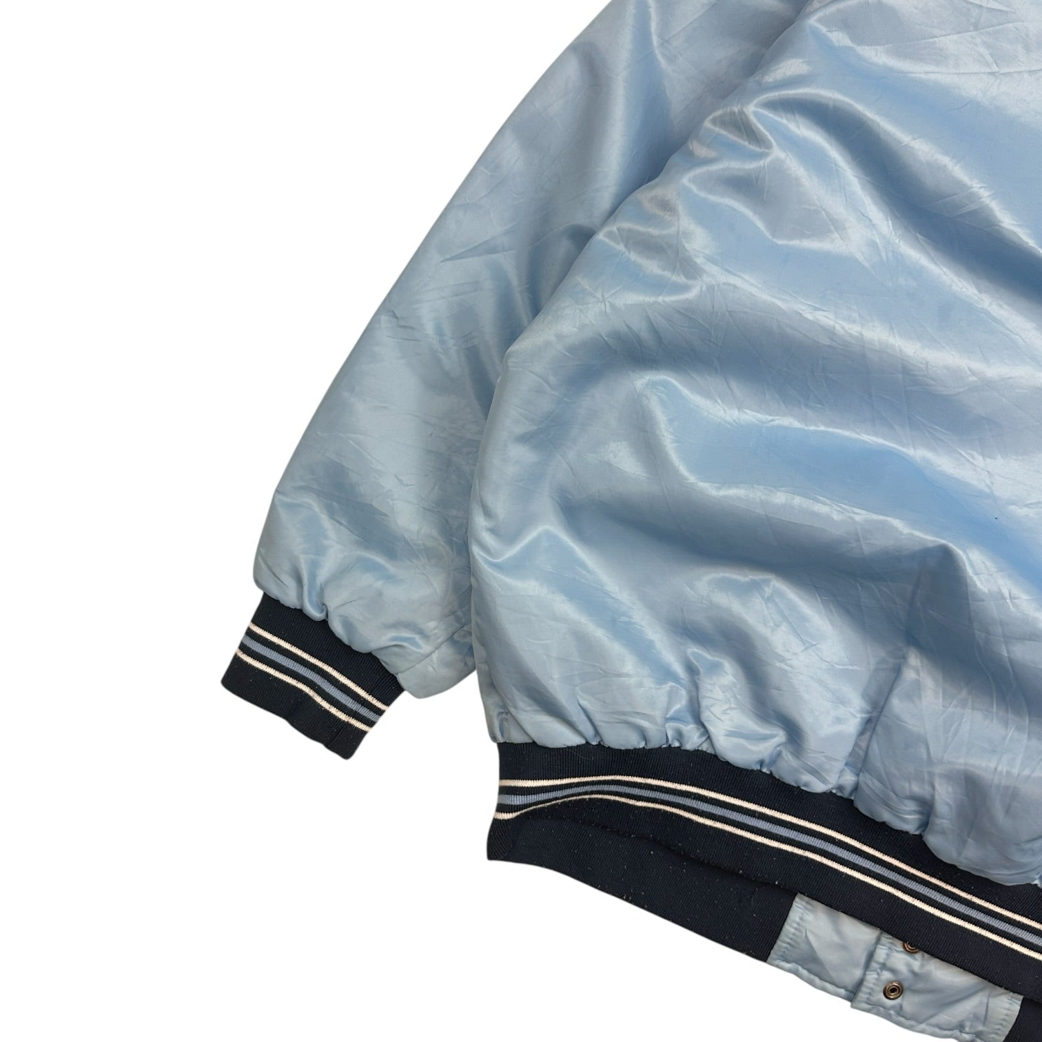 Vintage Starter UNC Tar Heels Satin Bomber Jacket Carolina Blue