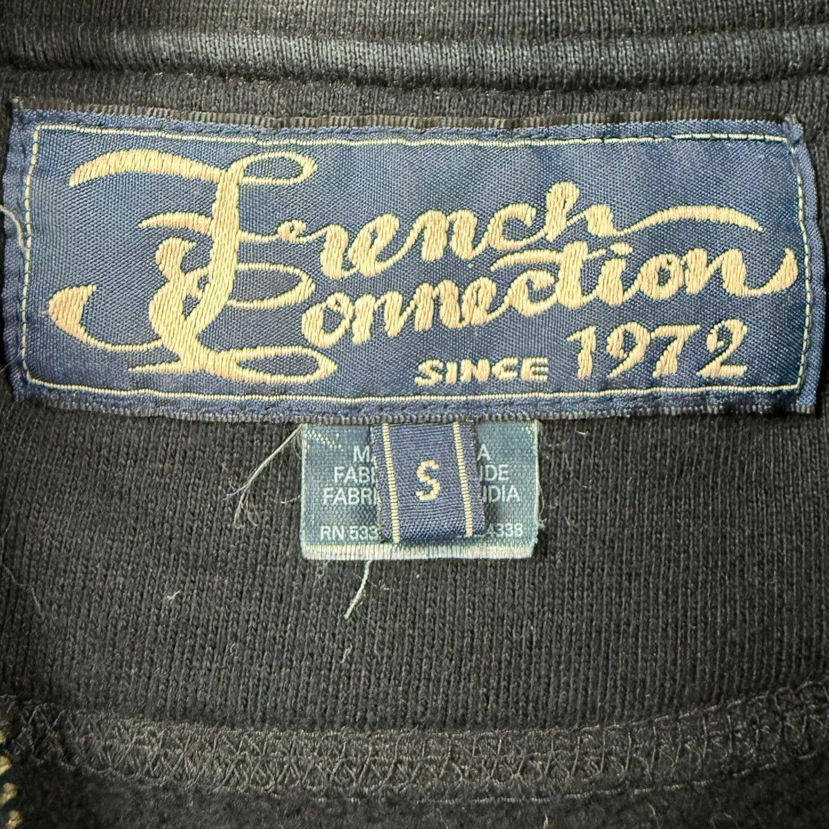 (W) Vintage French Connection FCUK Zip Up Sweater Black