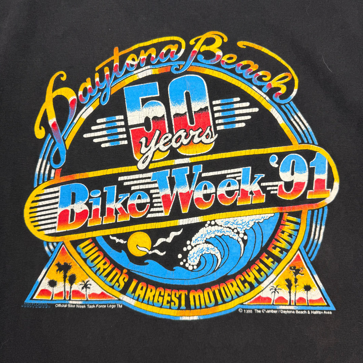 1990 Daytona Beach Bike Week Tee Black
